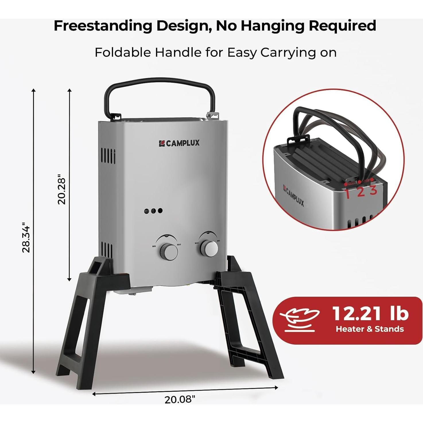 Calentador de Agua Portátil CAMPLUX AY132G 1.32 GPM Propano