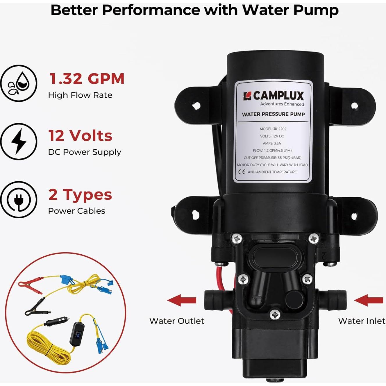 Calentador de Agua Portátil CAMPLUX AY132G 1.32 GPM Propano
