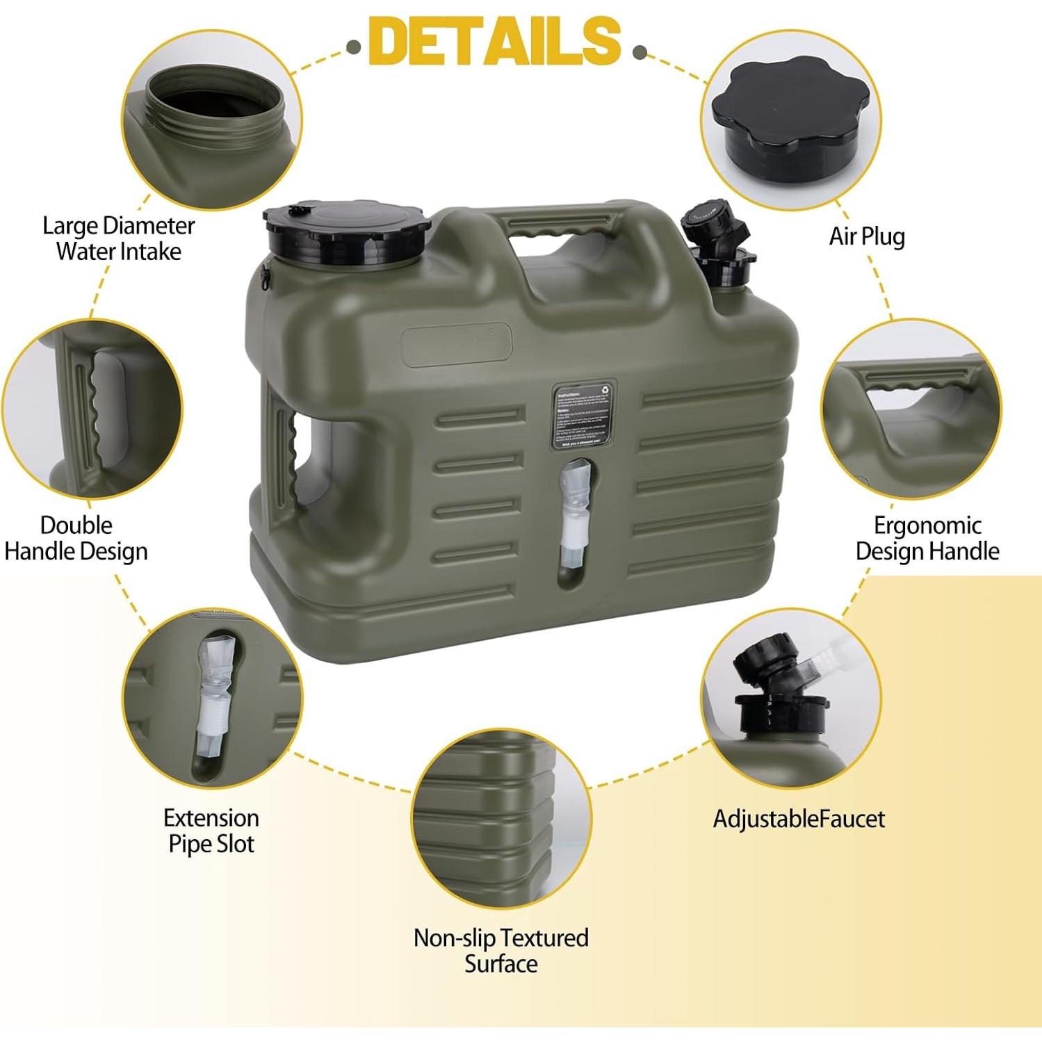 Contenedor de Agua para Camping JOHAHTANG 18.5L con Grifo