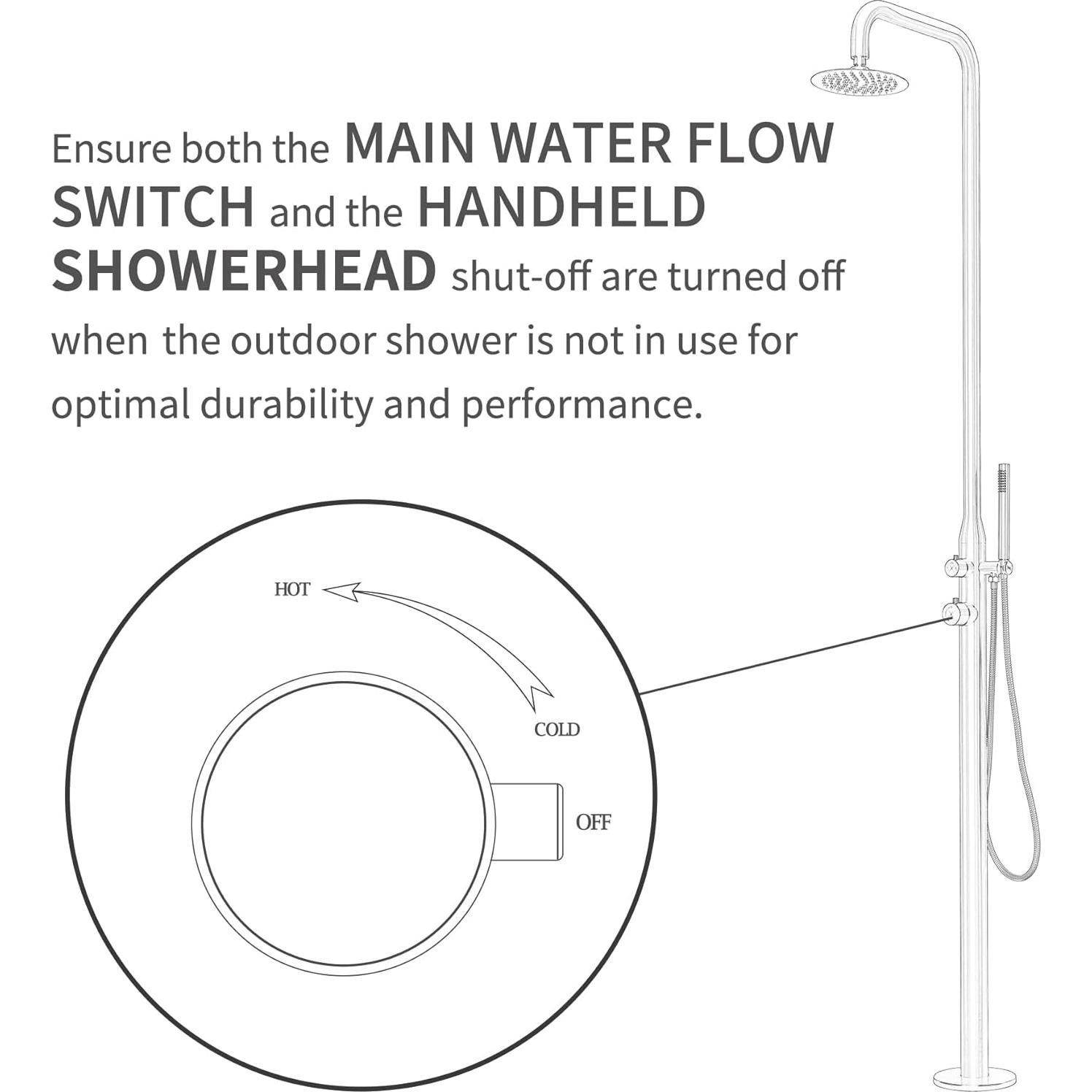 Ducha Exterior Heatgene HG9005 Acero Inoxidable Cepillado