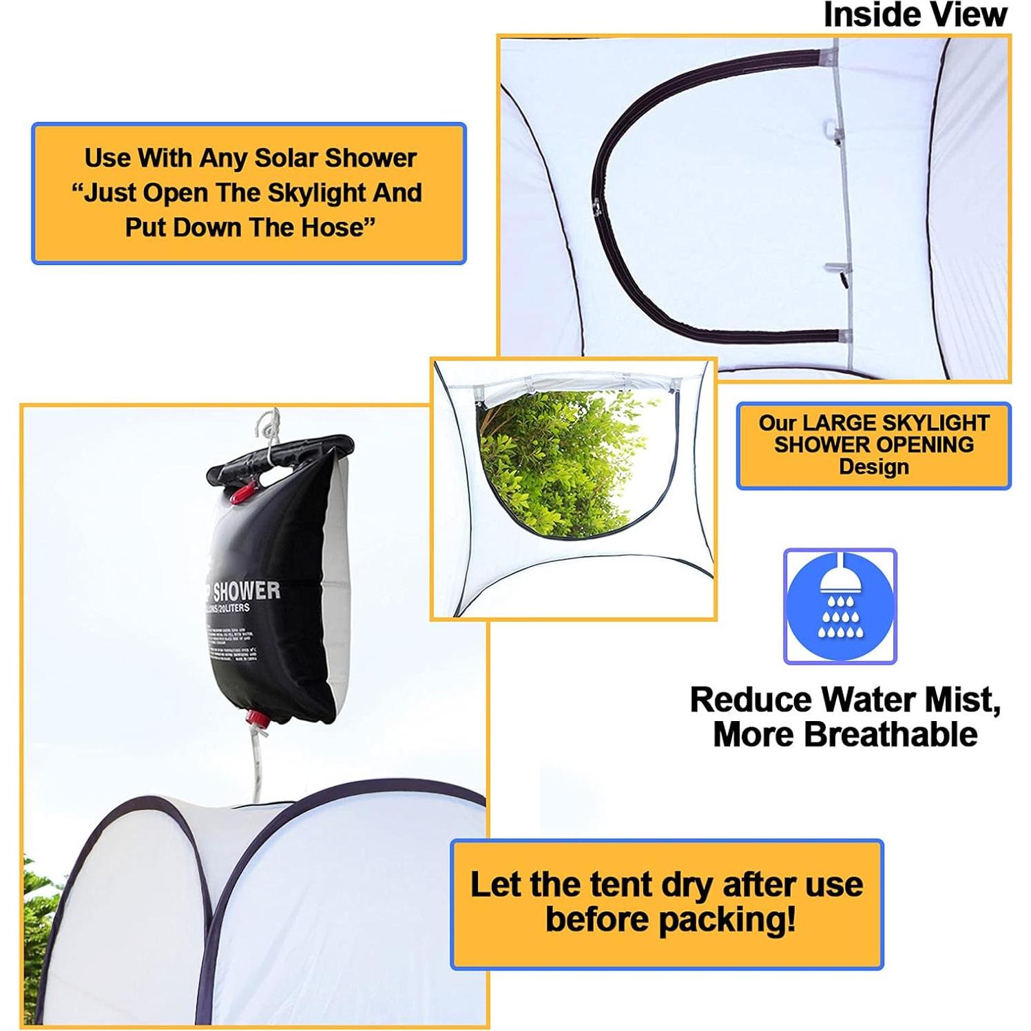 Tienda de Ducha Pop Up Leader Accessories 1.22x1.22x1.98m Gris