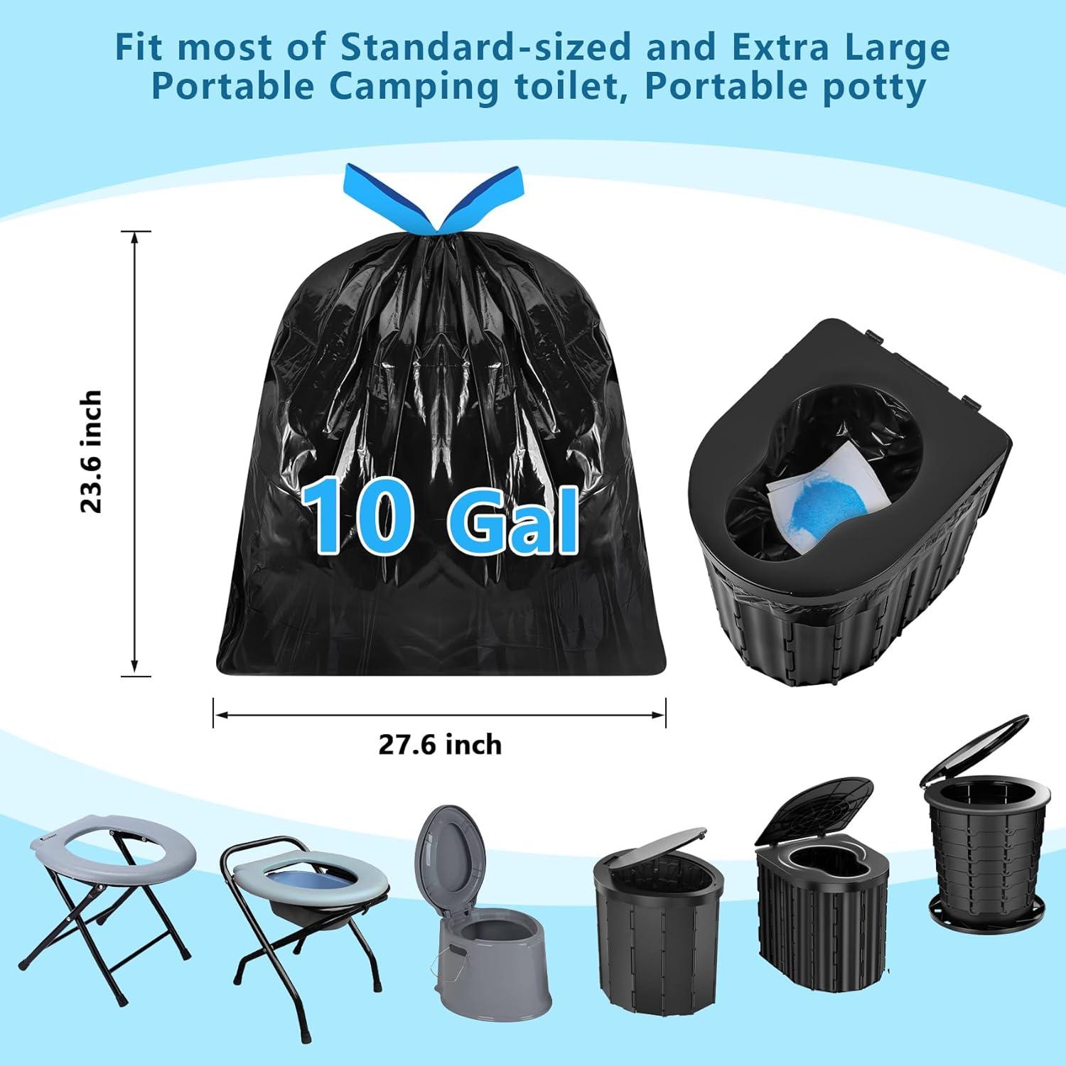 Juego de Bolsas de Inodoro Portátiles Ahoall 10 Galones 60 Piezas