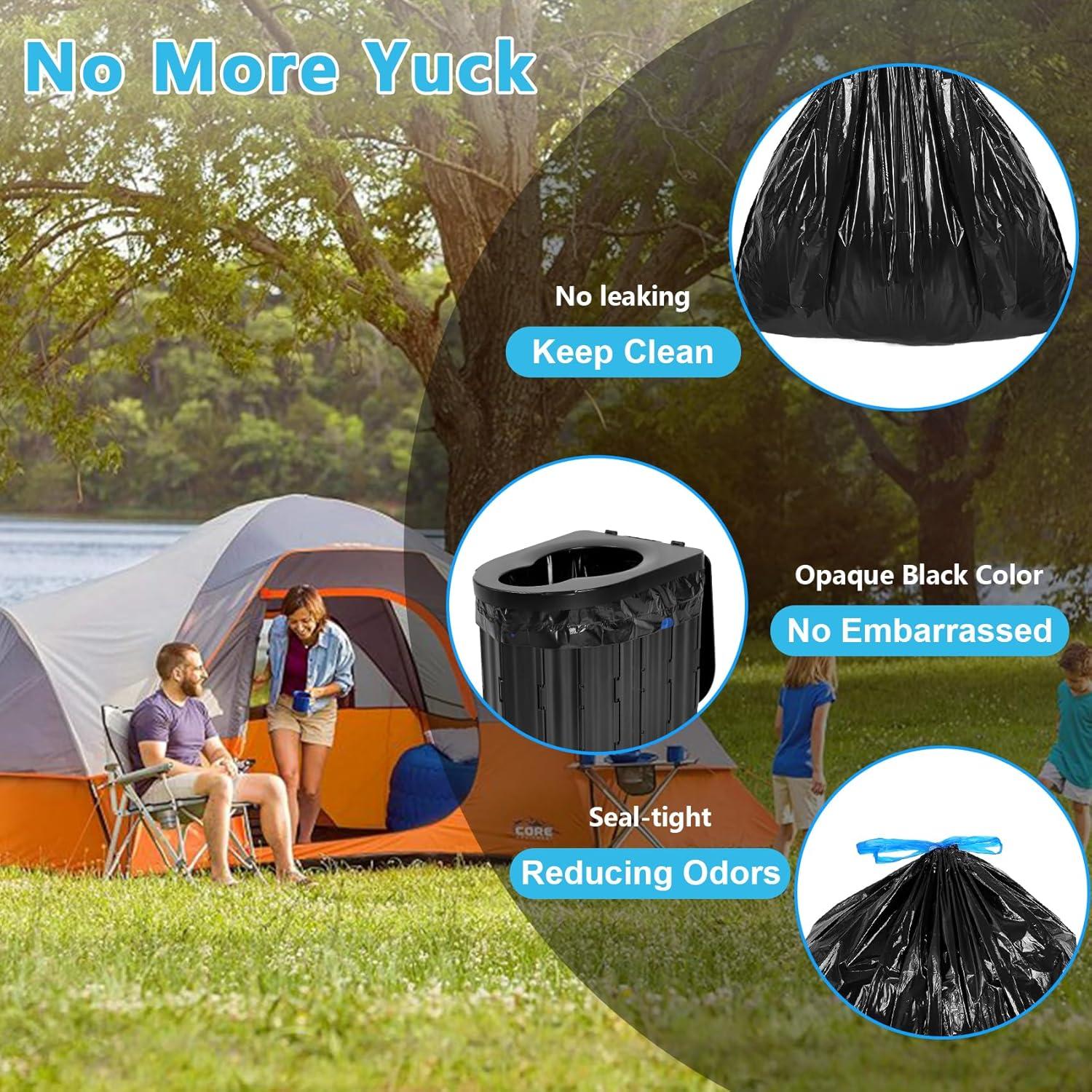 Juego de Bolsas de Inodoro Portátiles Ahoall 10 Galones 60 Piezas