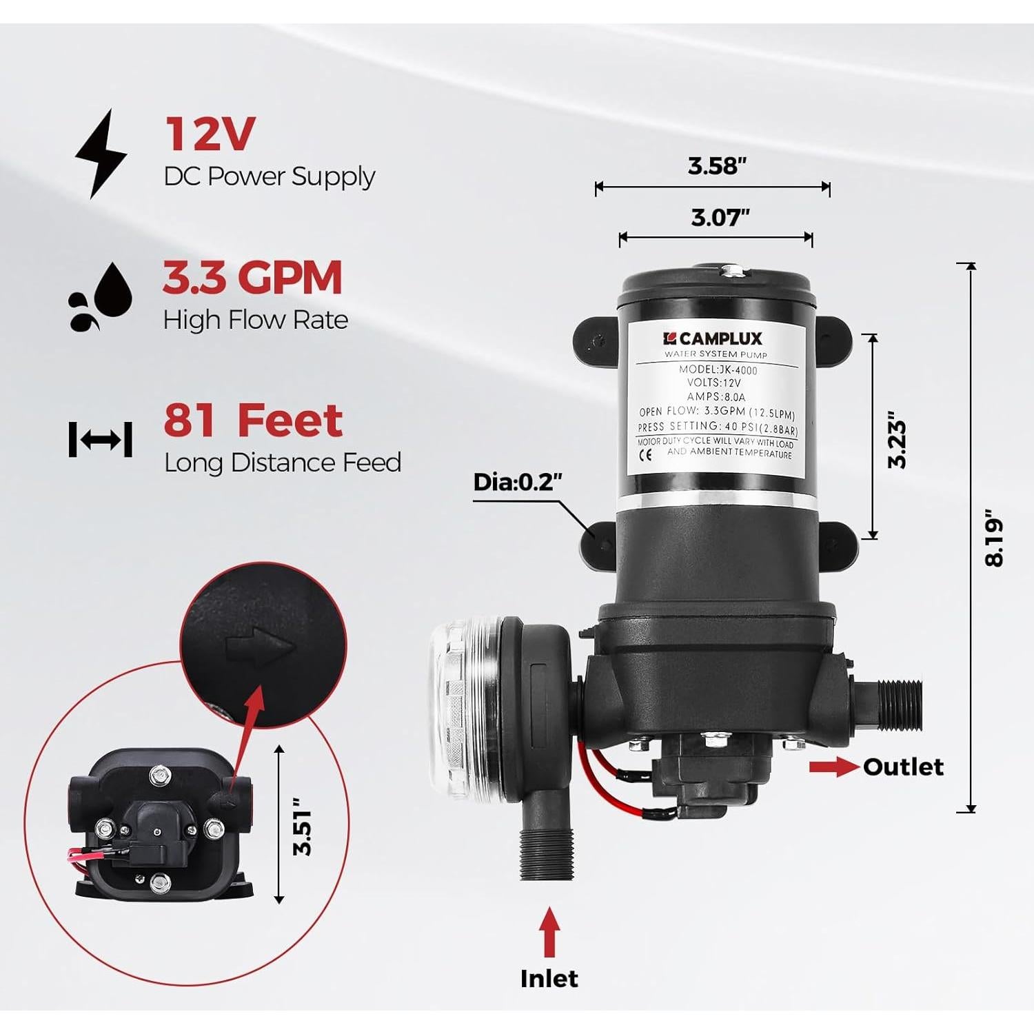 Calentador de Agua Portátil Camplux 2.64 GPM 68,000 BTU