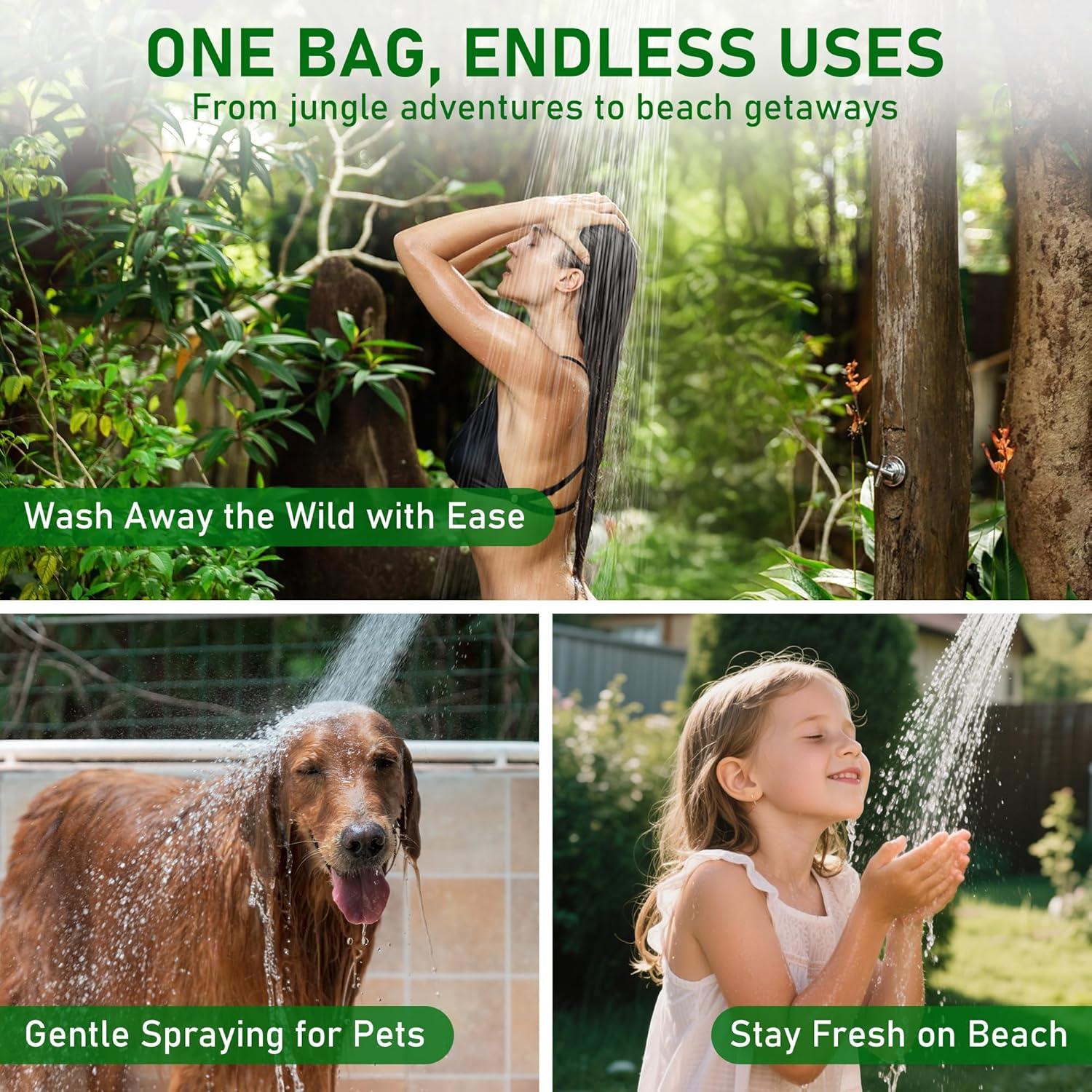 Ducha Portátil Tadomoe 20L con Calentamiento Solar y Termómetro