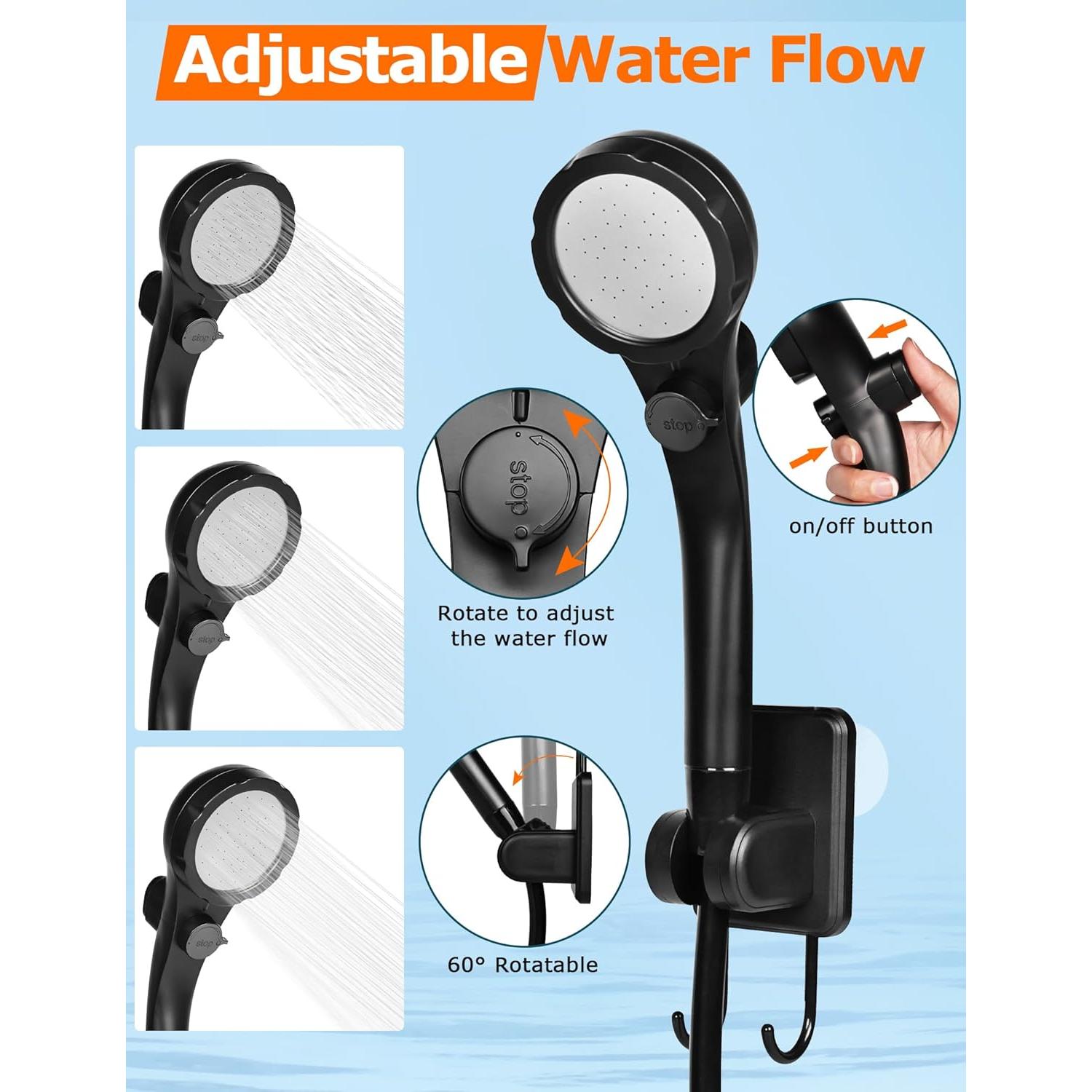 Ducha Portátil innhom A21 Recargable 6000mAh con LED