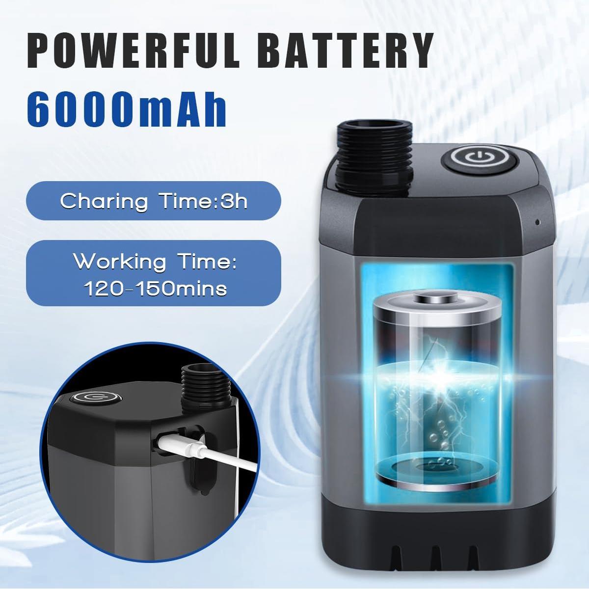 Ducha Portátil DEYOT 6000mAh IPX7 Recargable para Camping