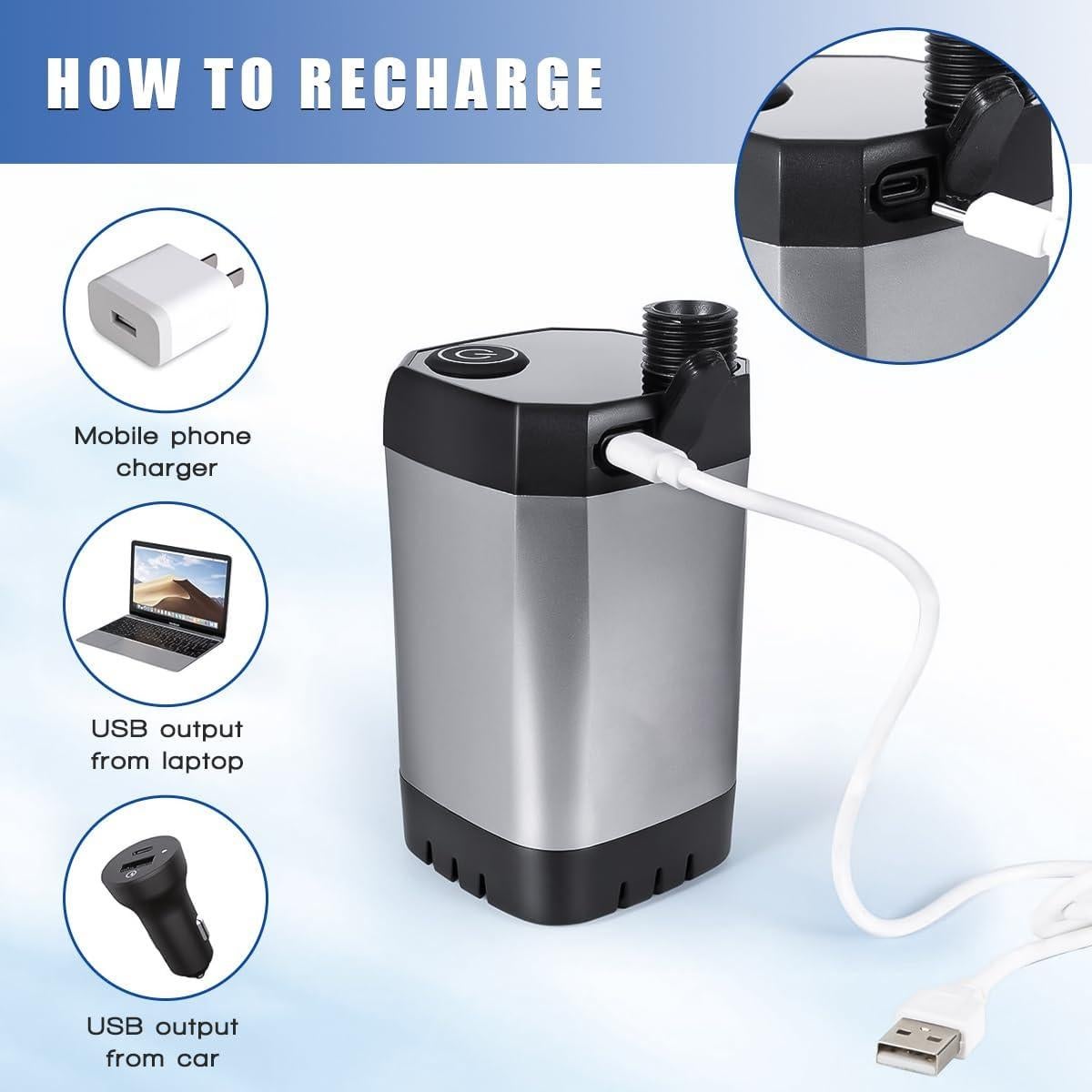 Ducha Portátil DEYOT 6000mAh IPX7 Recargable para Camping