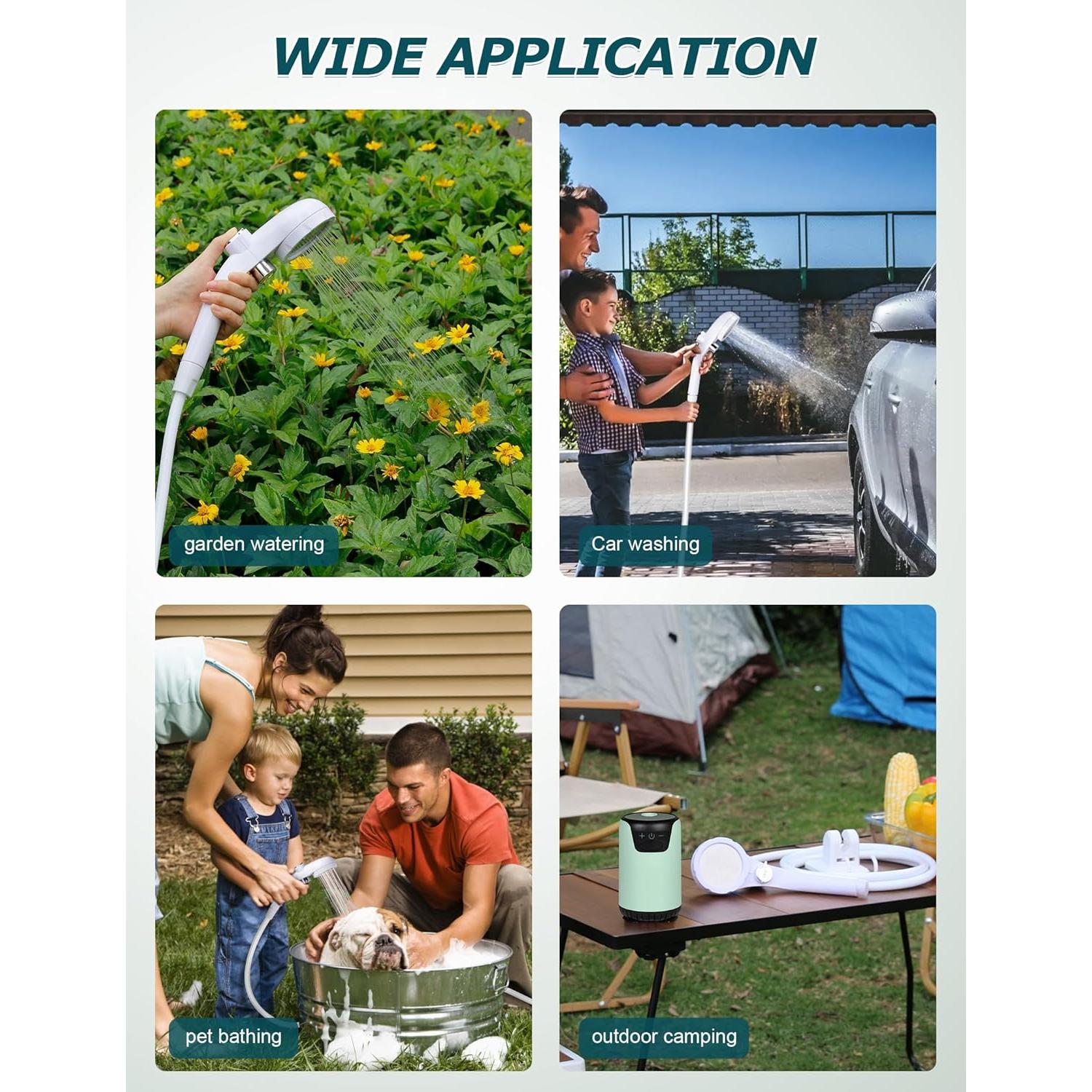 Ducha Portátil innhom A23 Recargable 8000mAh IPX8 para Camping