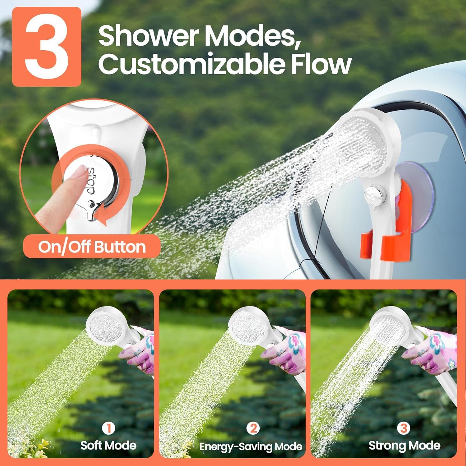 Ducha Portátil Barong Yekhna BYCP 7800mAh 3 Modos IPX7