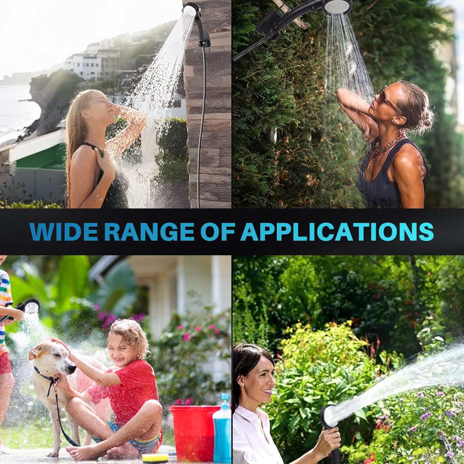 Ducha Portátil Recargable COOLIGO 6000mAh 2000W LED Camping