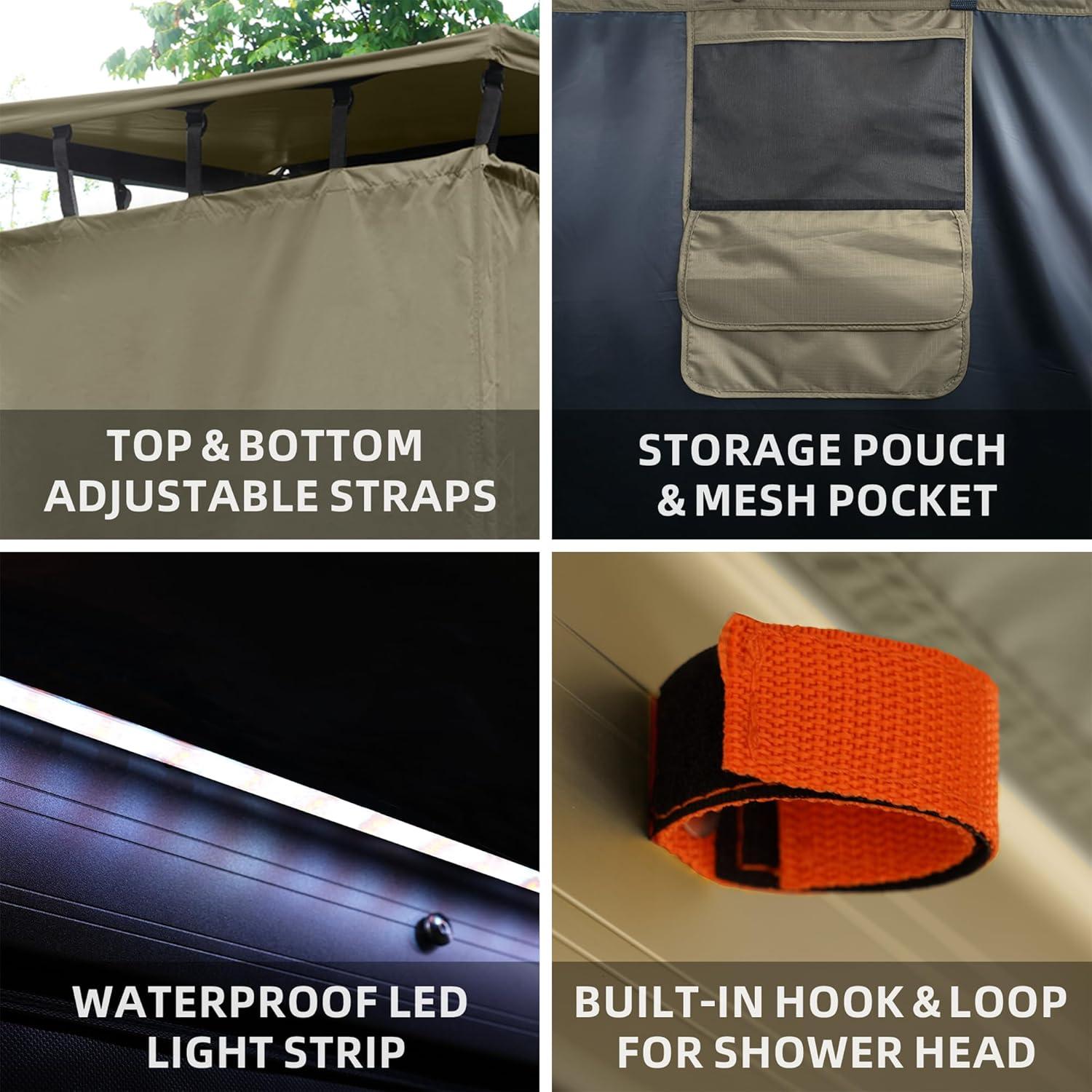 Ducha de Toldos ALL-TOP ATSA 1m² con Alfombrilla y Luz LED