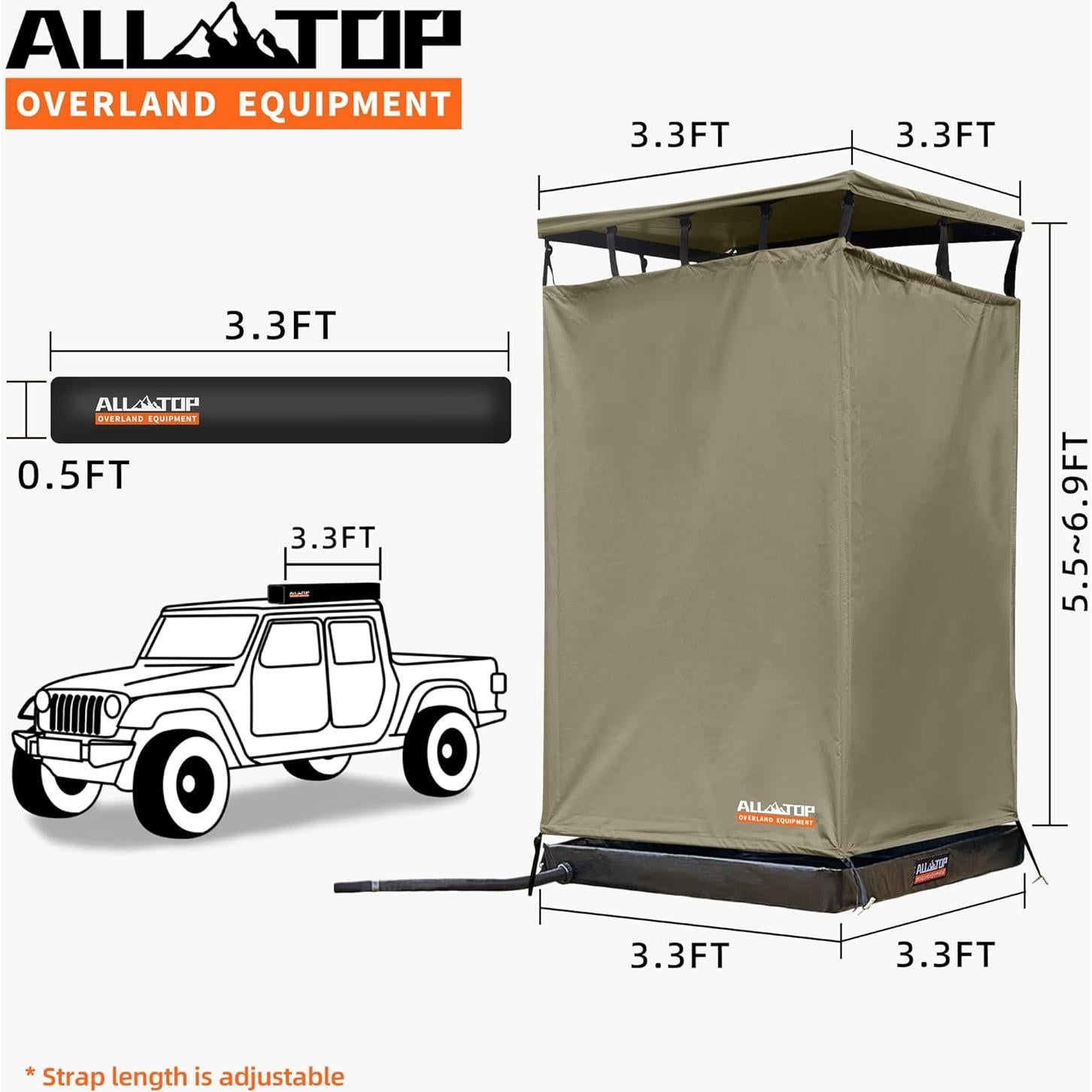 Ducha de Toldos ALL-TOP ATSA 1m² con Alfombrilla y Luz LED