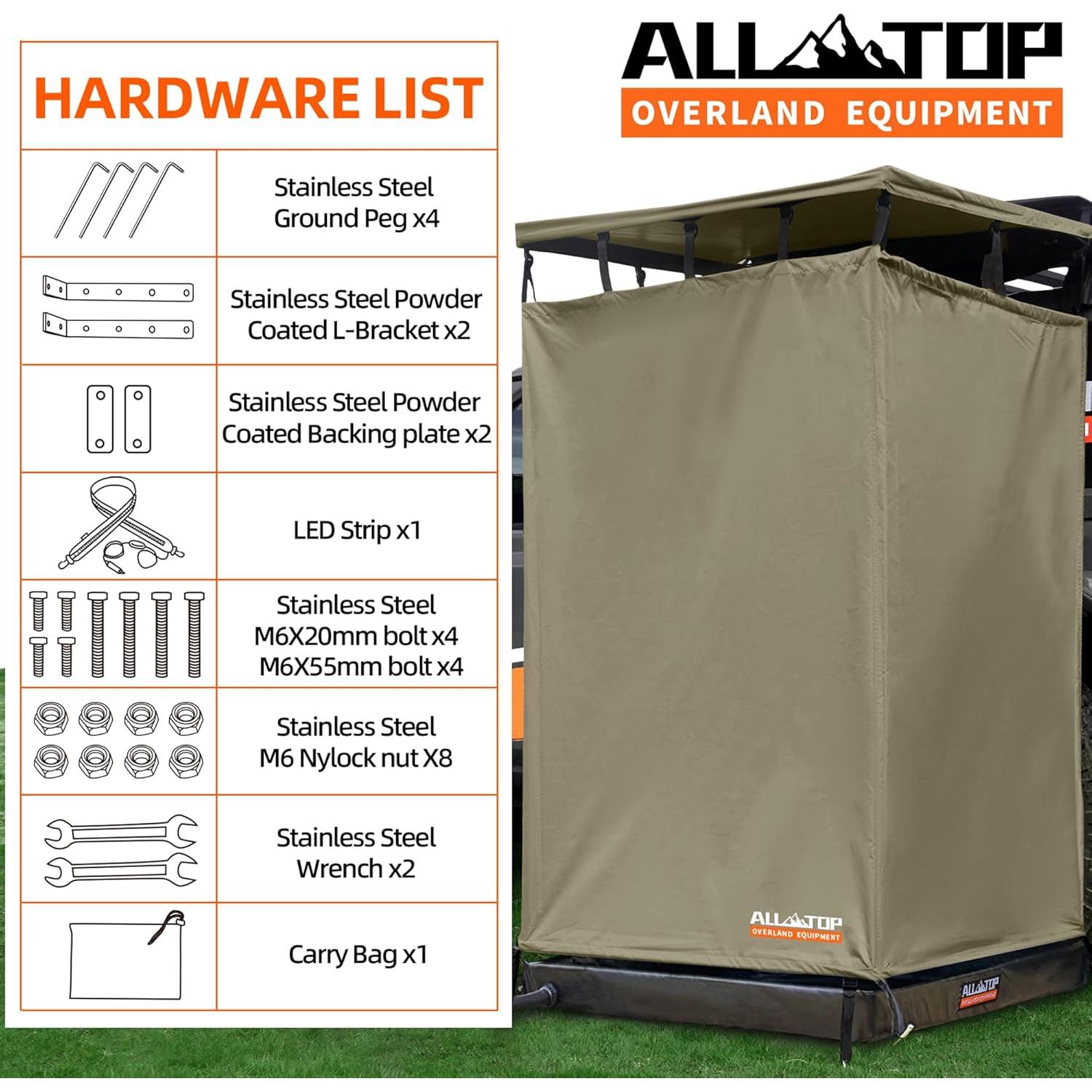 Ducha de Toldos ALL-TOP ATSA 1m² con Alfombrilla y Luz LED