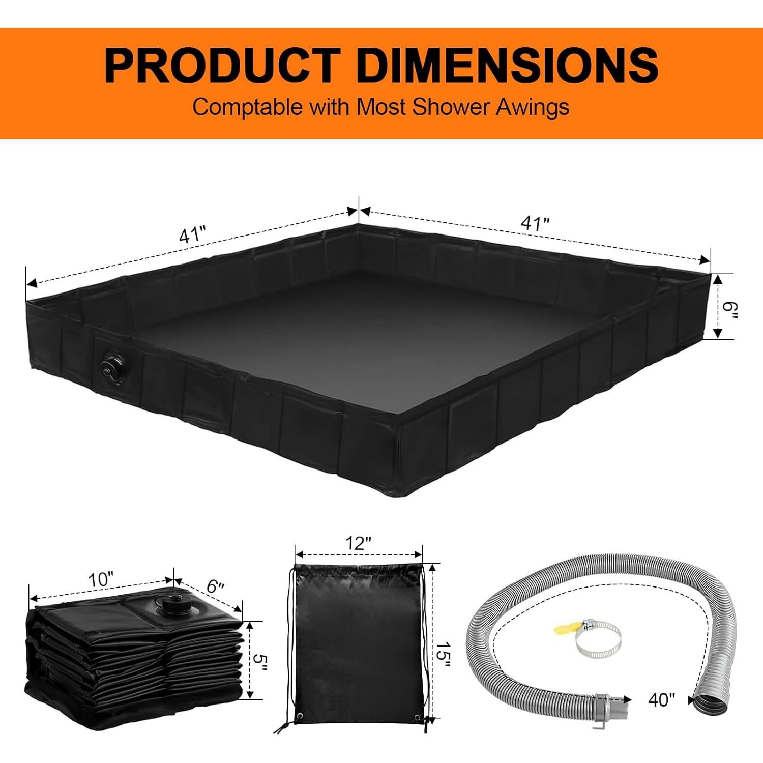Base de Ducha Plegable ZUUDYSEN 104x104 cm para Camping