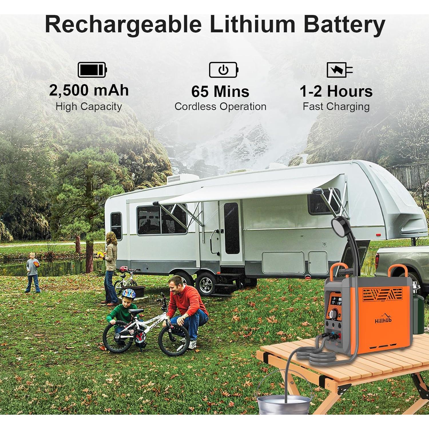 Calentador de Agua de Propano Portátil Hillhub 6000W 25°C