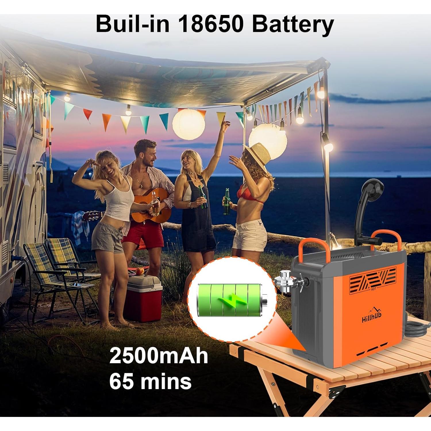 Calentador de Agua de Propano Portátil Hillhub 6000W 25°C