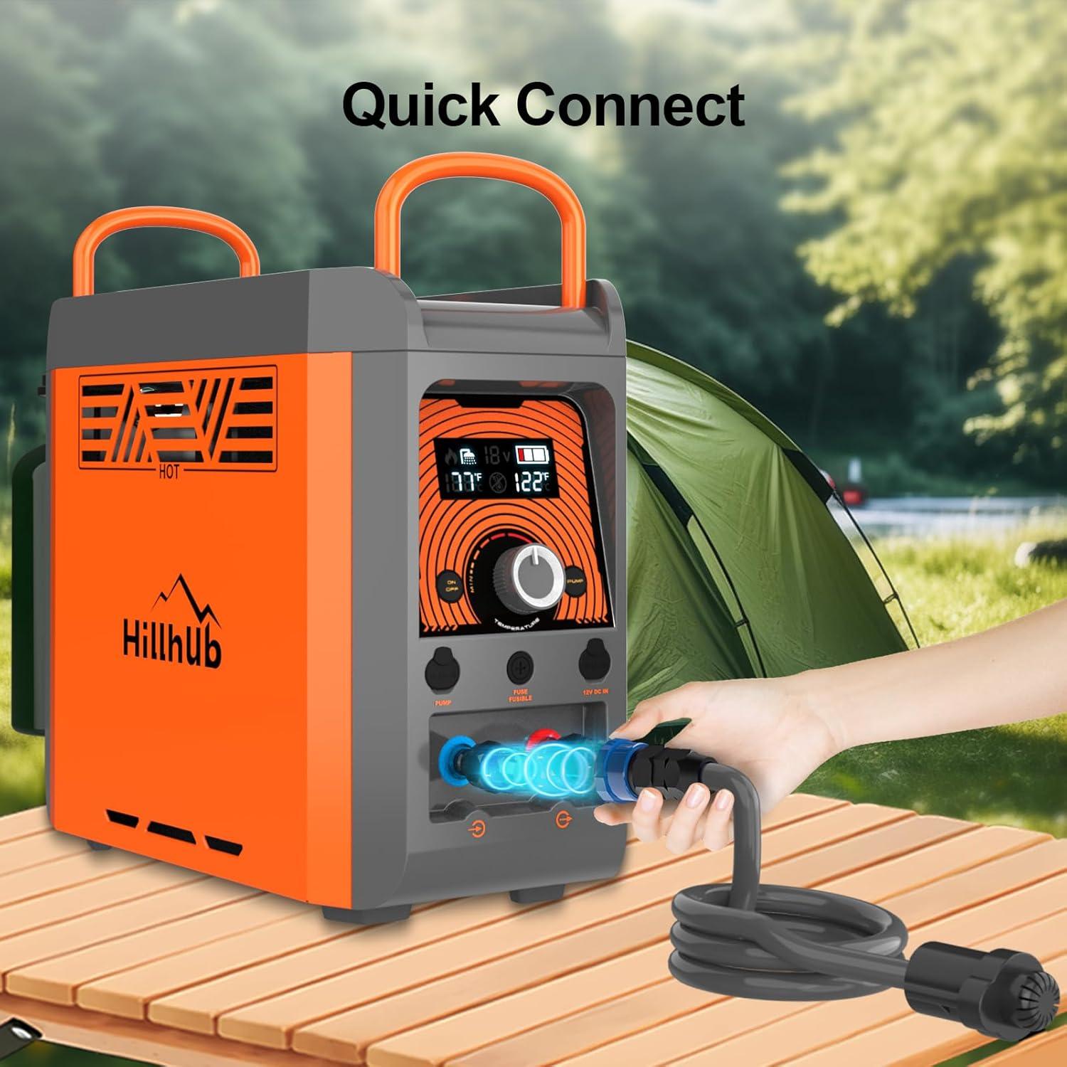 Calentador de Agua de Propano Portátil Hillhub 6000W 25°C