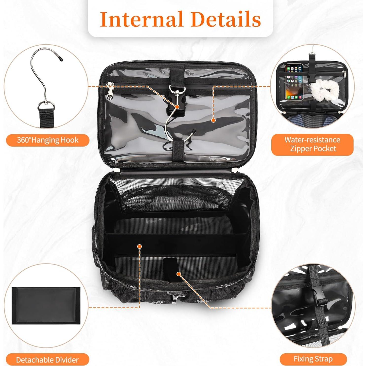 Caddy de Ducha Portátil CUBETASTIC 24.9 cm Negro Secado Rápido