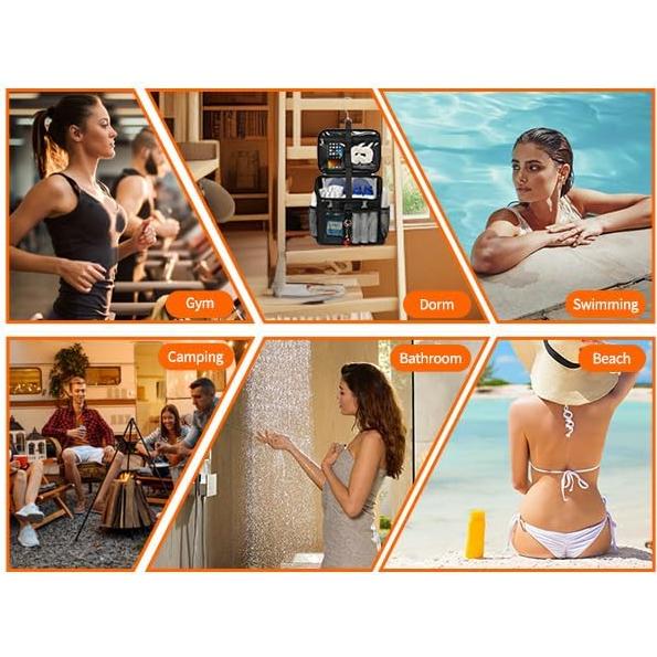 Caddy de Ducha Portátil CUBETASTIC 24.9 cm Negro Secado Rápido