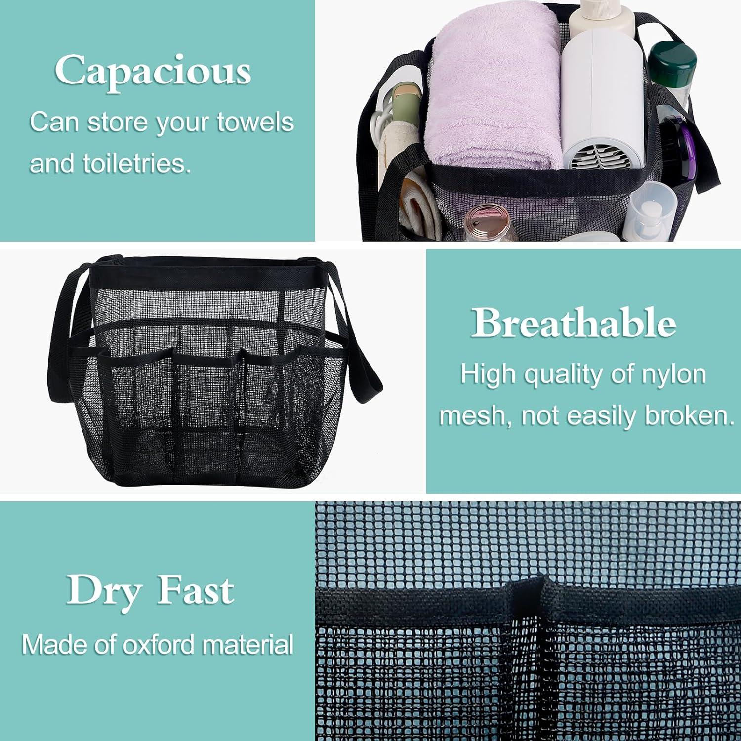 Caddy de Ducha Portátil Attmu 8 Bolsillos Malla Secado Rápido