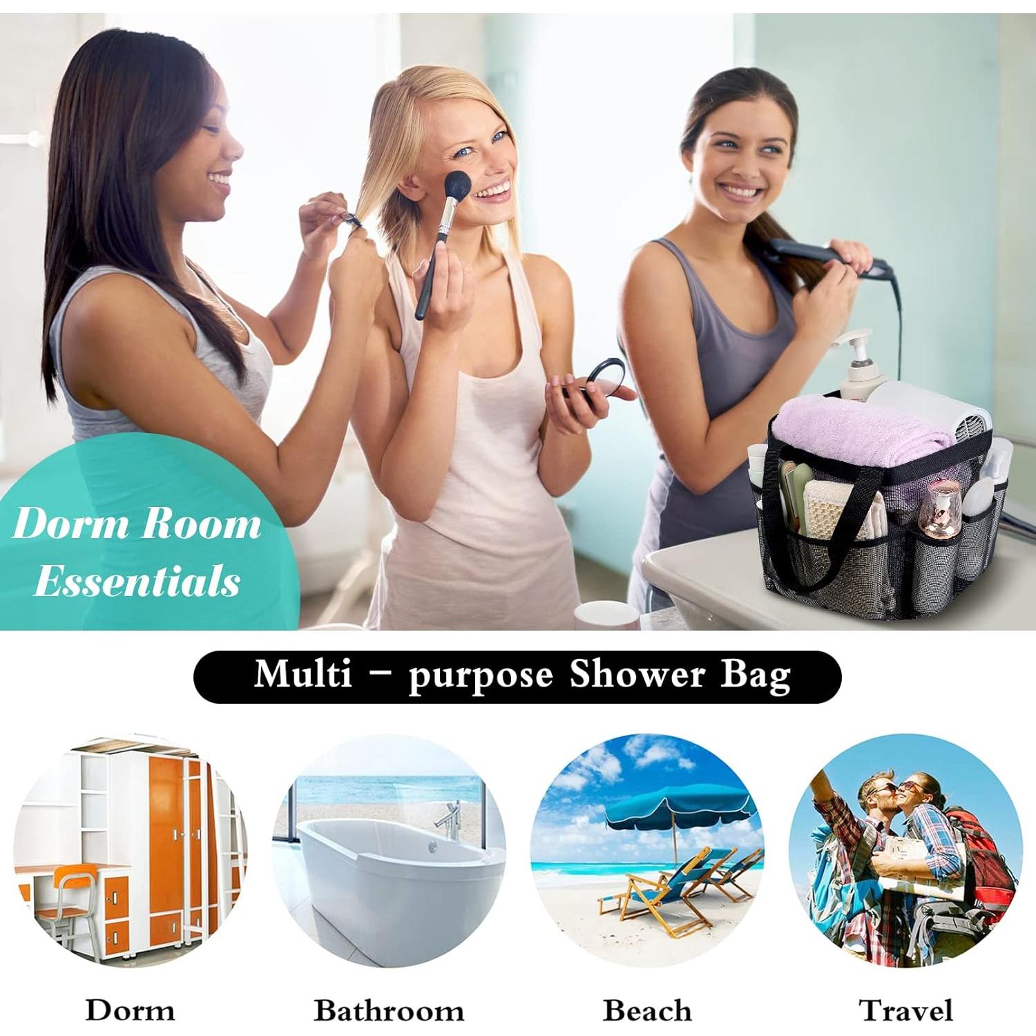Caddy de Ducha Portátil Attmu 8 Bolsillos Malla Secado Rápido