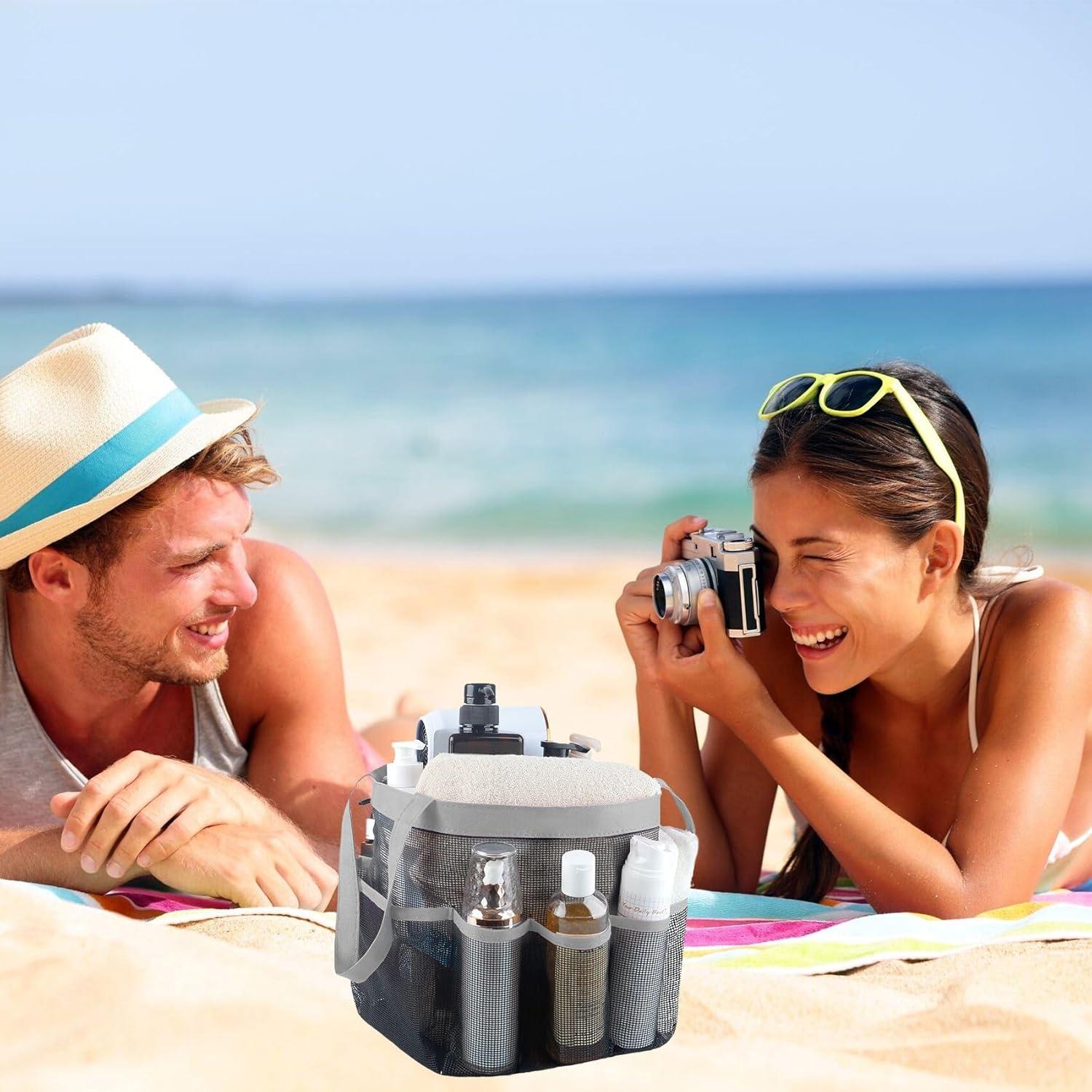 Caddy de Ducha Portátil Attmu 8 Bolsillos Malla Secado Rápido