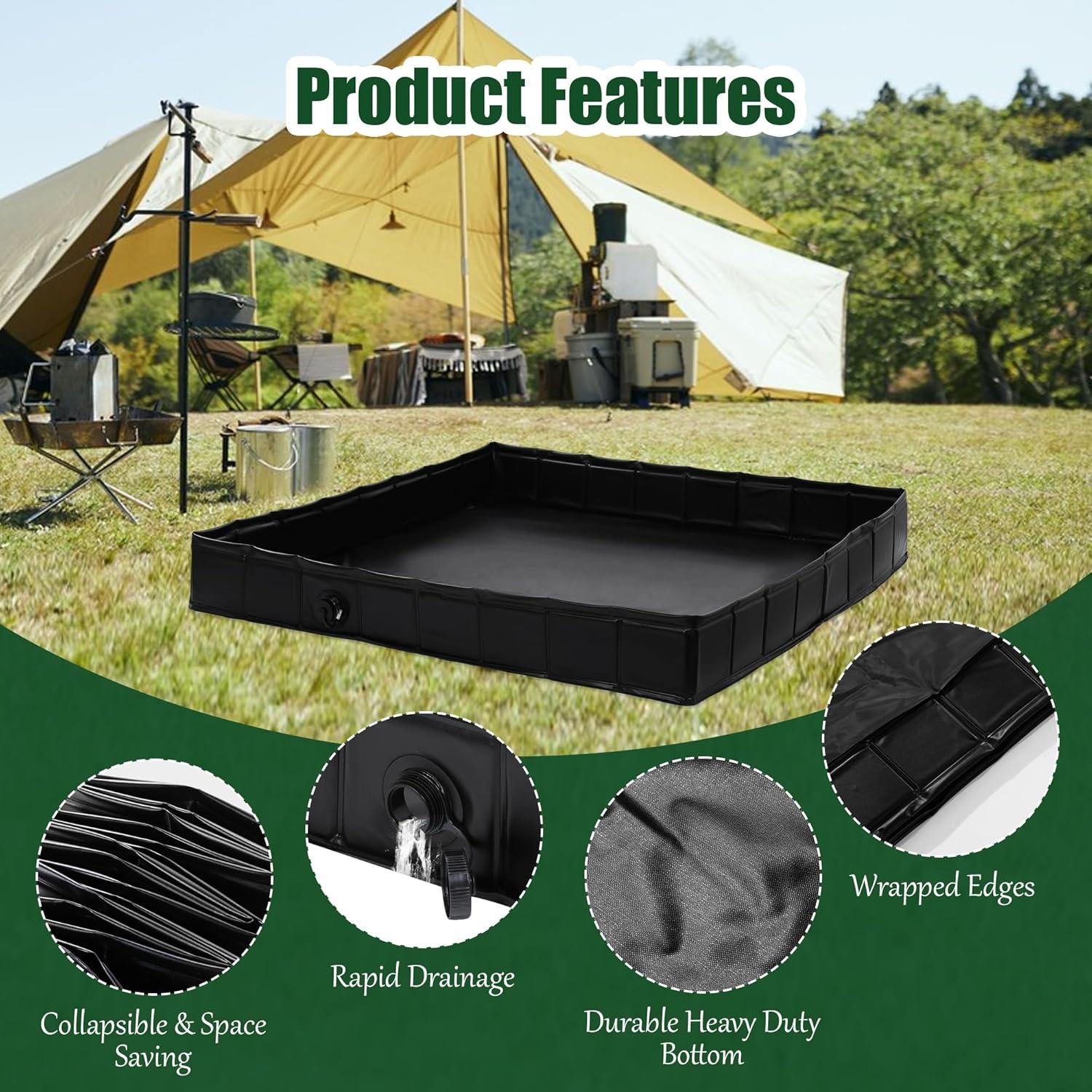 Base de Ducha Plegable MABOZOO 104 cm x 104 cm Portátil