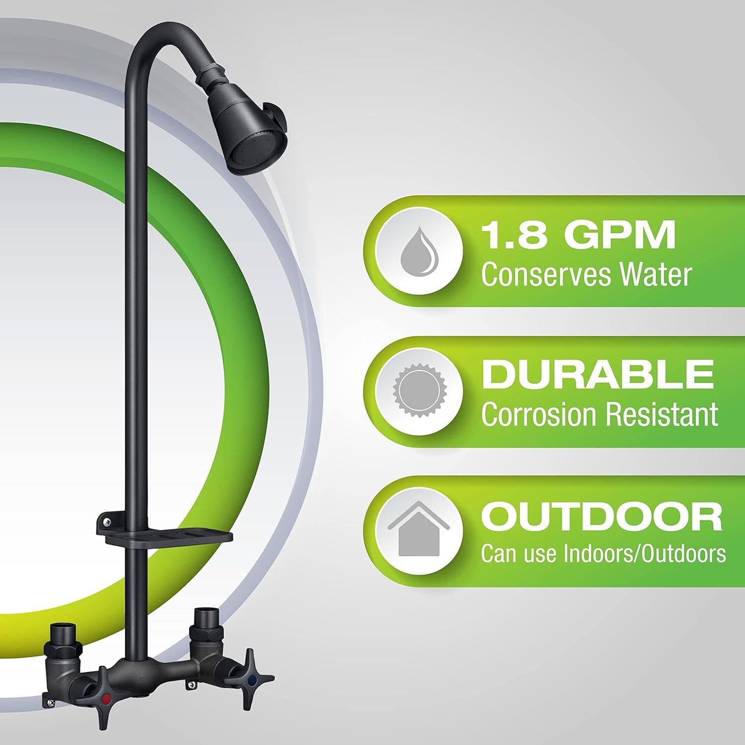 Kit de Ducha Exterior Homewerks 3070-252-MB-B-WS Negro Mate