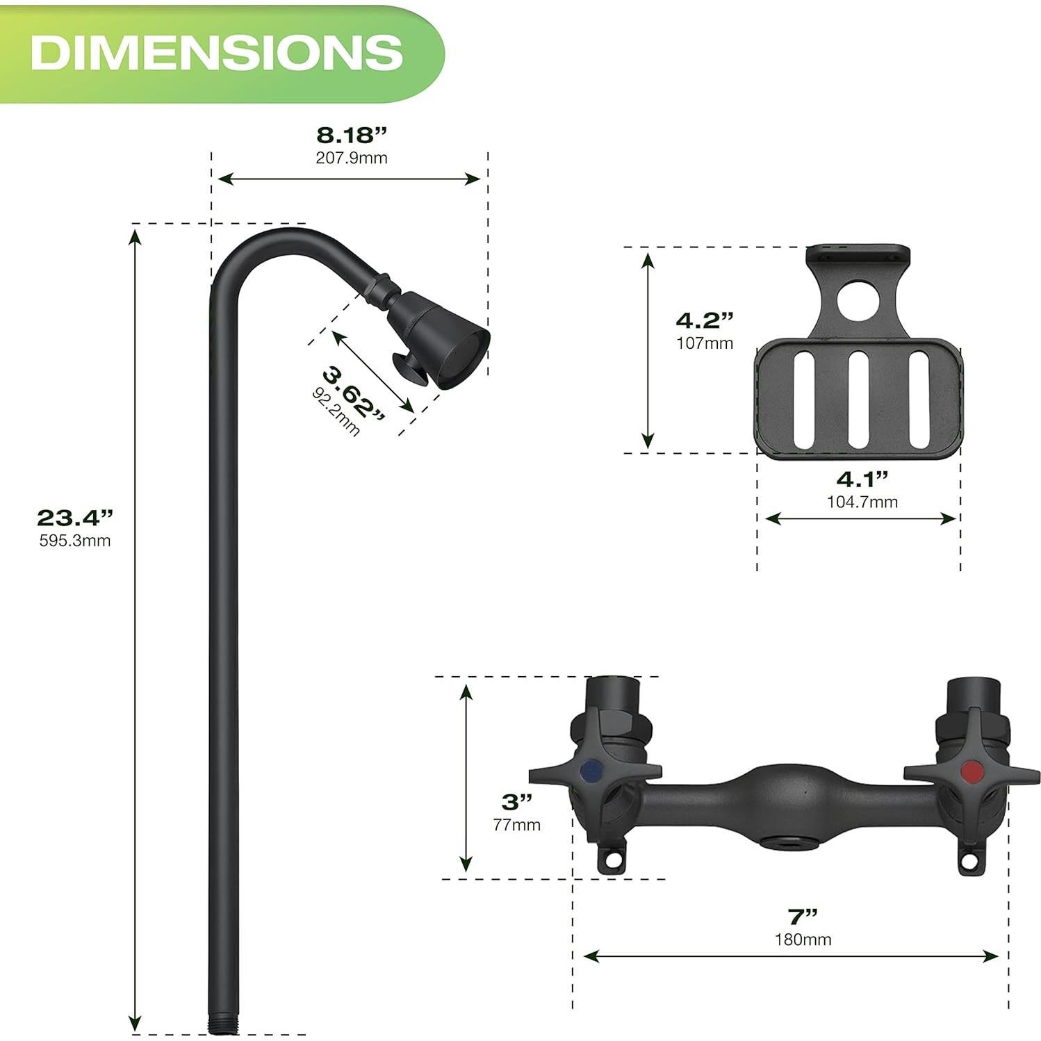 Kit de Ducha Exterior Homewerks 3070-252-MB-B-WS Negro Mate