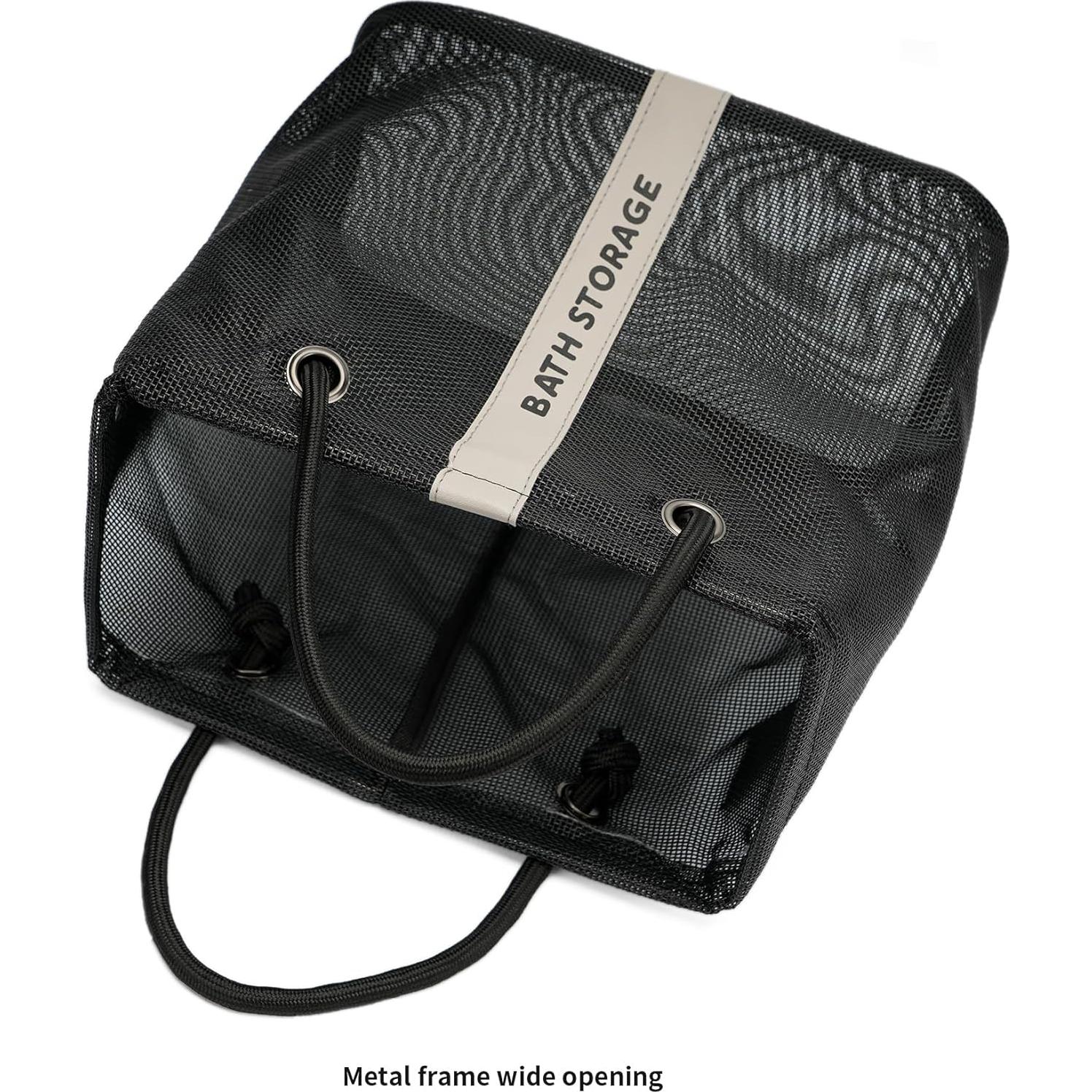 Organizador de Ducha TOPASION Grande Malla Negra 190g