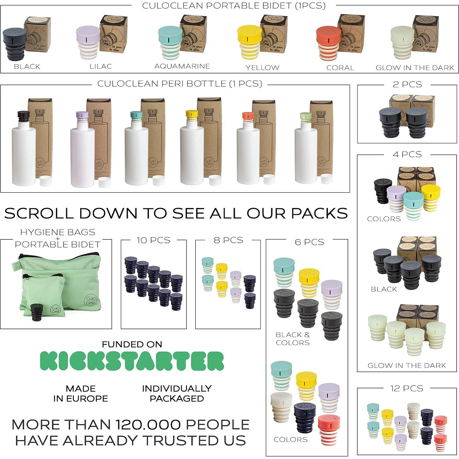 Bidet Portátil CuloClean Negro - Ultraligero y Ecológico