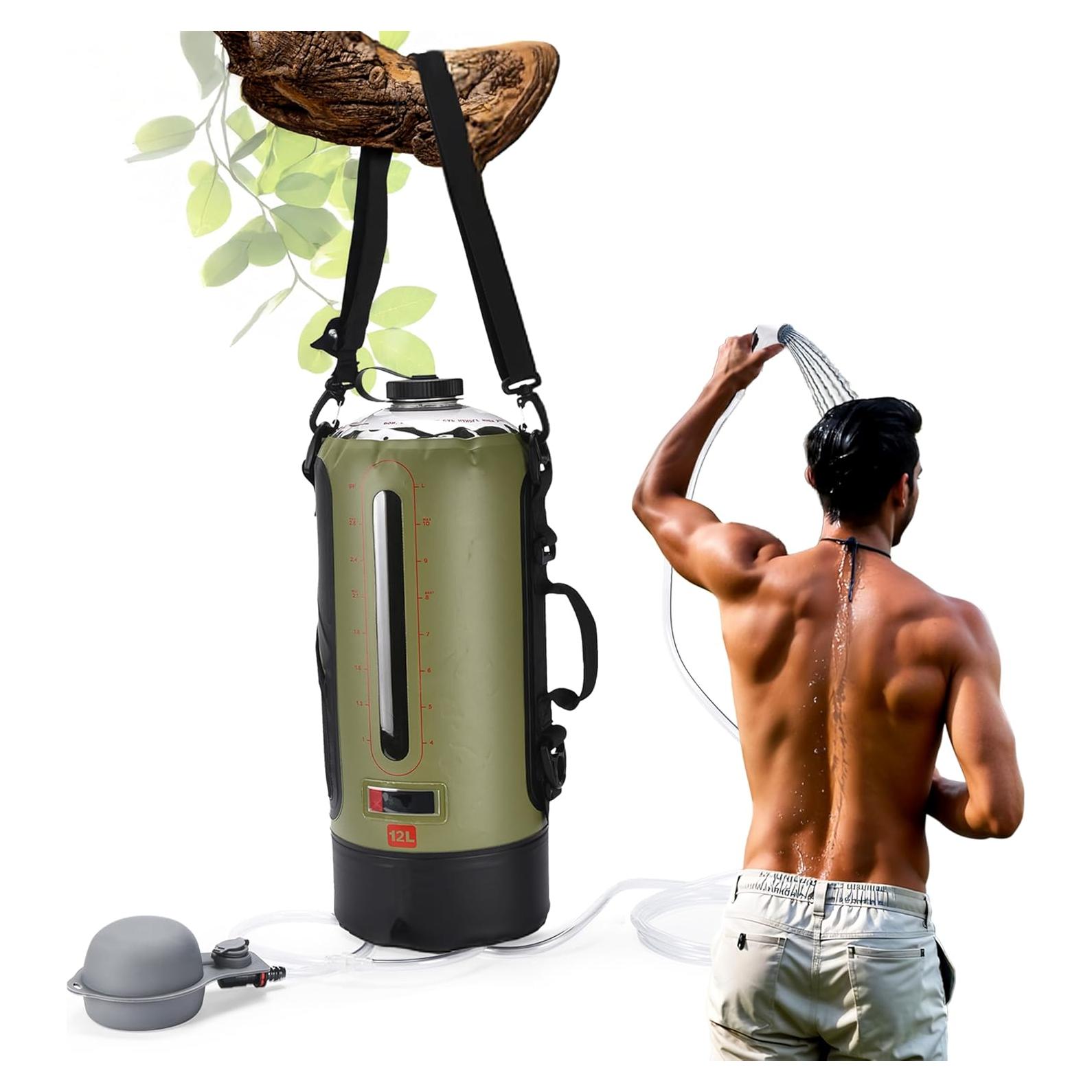 Ducha Camping Portátil HappyPo Solar con Bomba y Termómetro