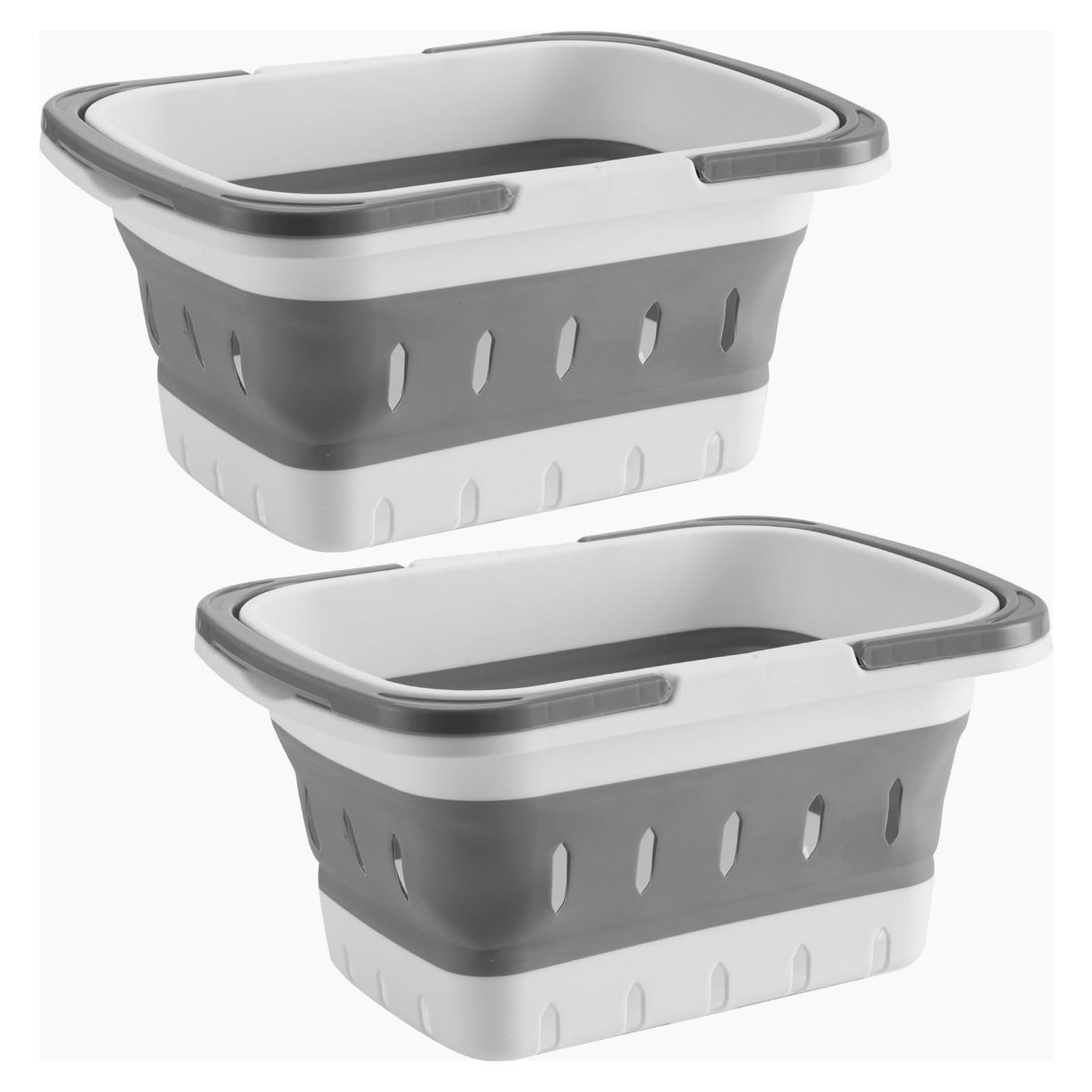 Cesta de Ducha Plegable ANNIYA 2 Pcs Gris 28.4x20.1x15 cm