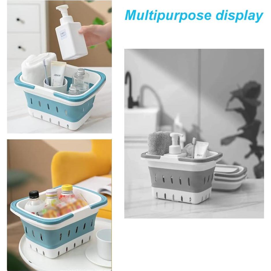 Cesta de Ducha Plegable ANNIYA 2 Pcs Gris 28.4x20.1x15 cm