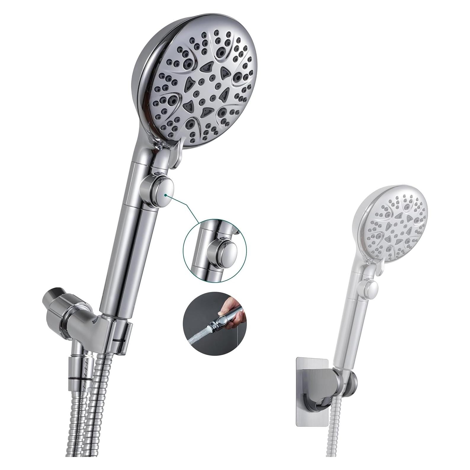 Cabezal de Ducha de Mano GwernKB 8 Modos con Manguera 200 cm