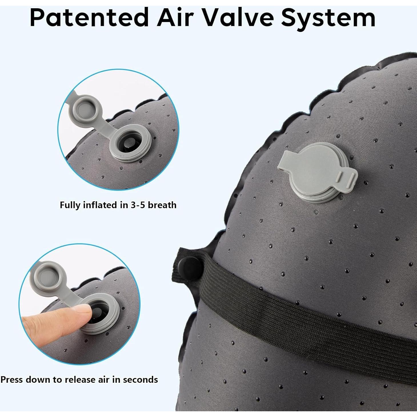 Almohada Inflable TOBTOS para Camping 43x30 cm Azul Marino