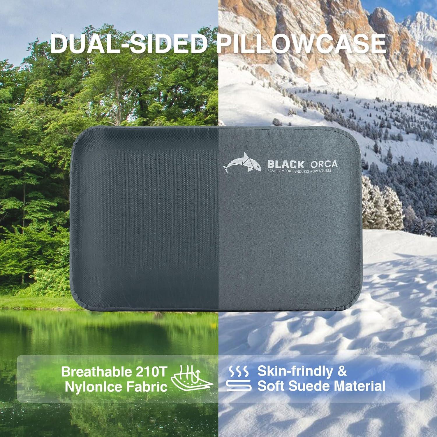 Almohada de Camping BLACK ORCA Espuma de Memoria 10.9 cm