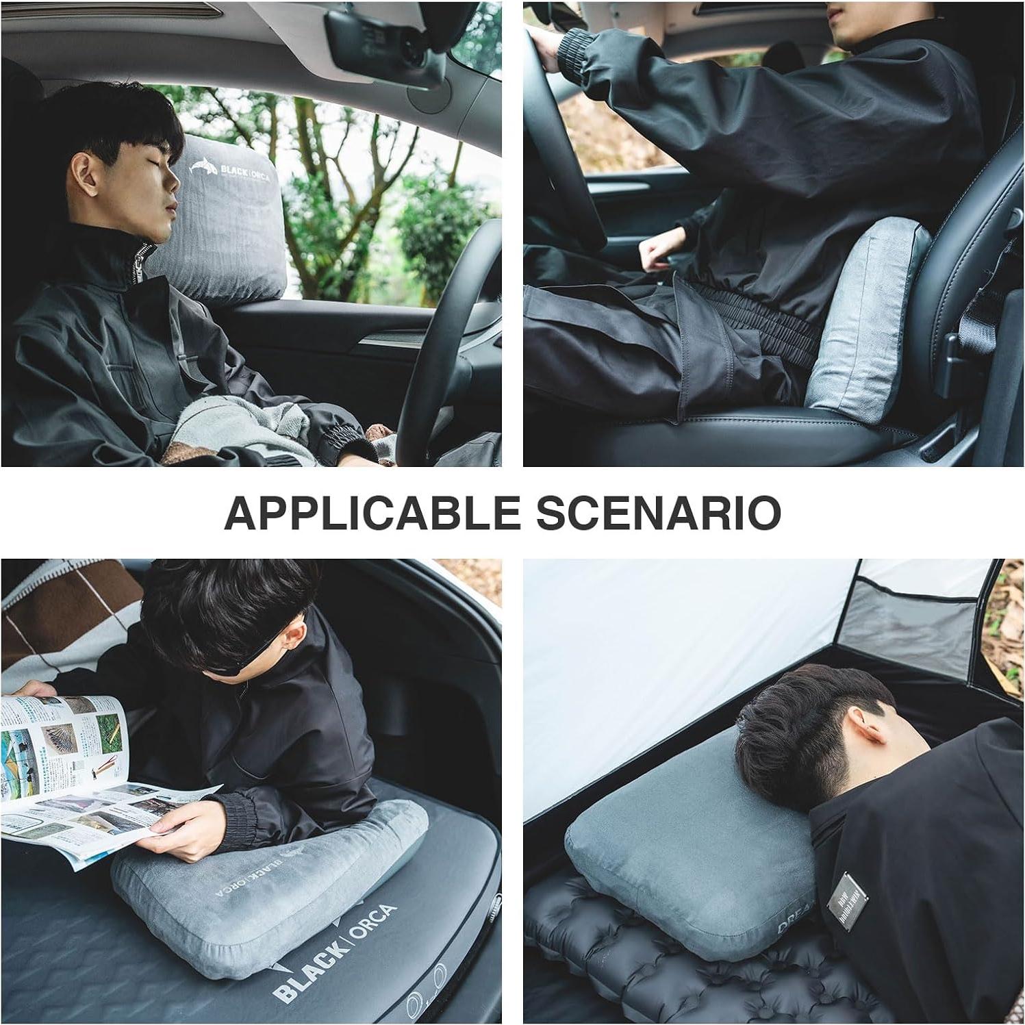 Almohada de Camping BLACK ORCA Espuma de Memoria 10.9 cm