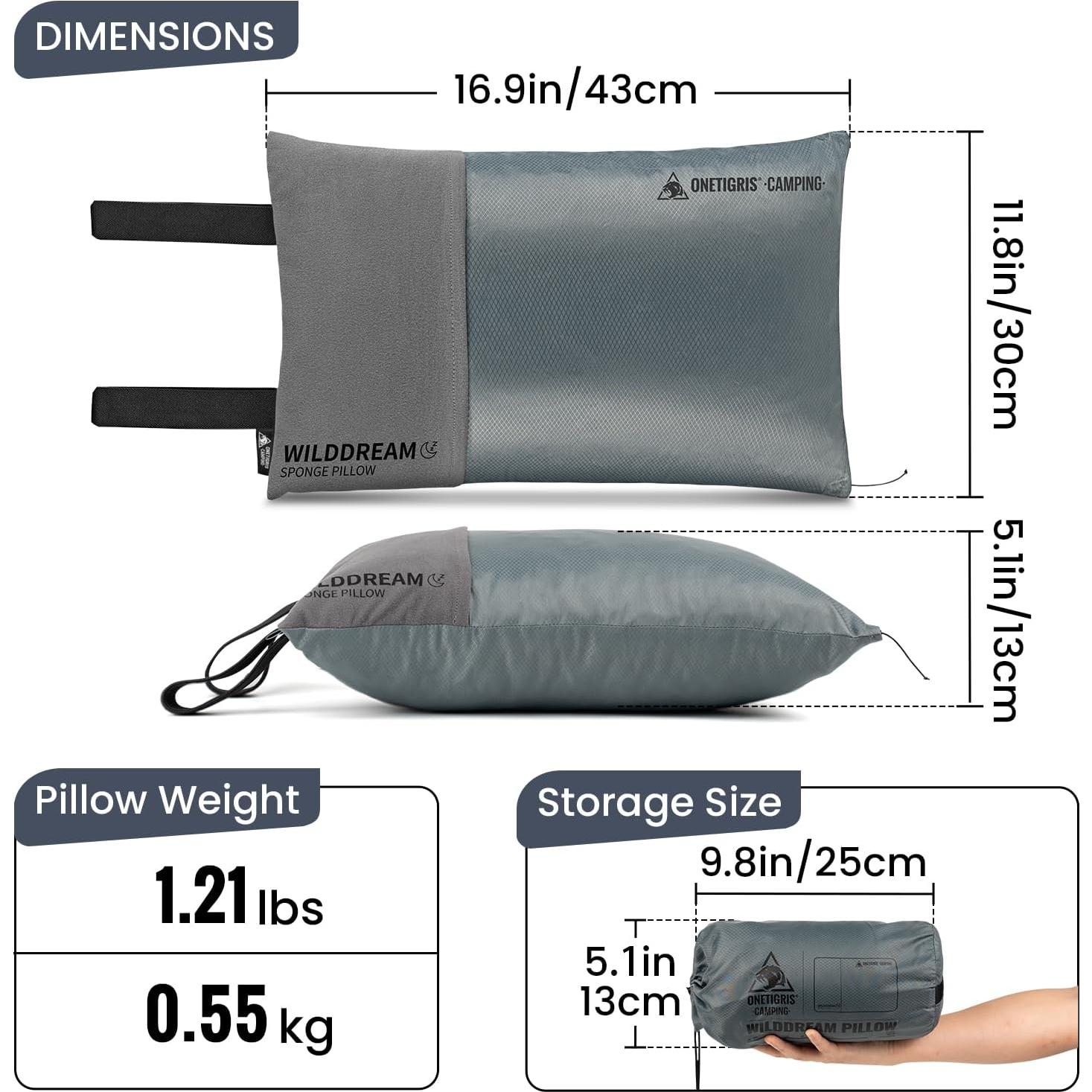 Almohada de Camping OneTigris Wilddream Espuma Memoria 0.61kg