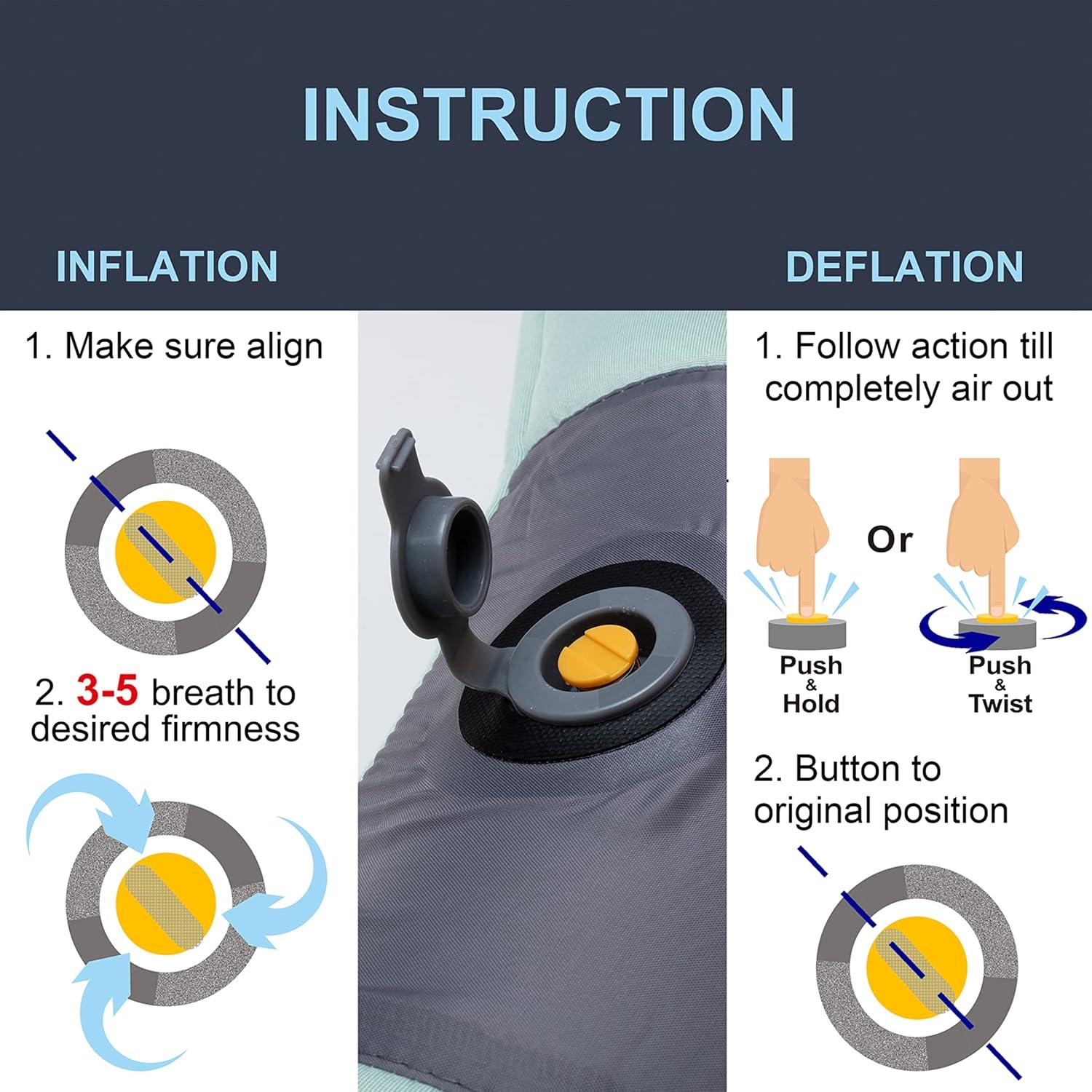 Almohada de Camping Inflable RIOYALO X-Foam XL Azul Océano