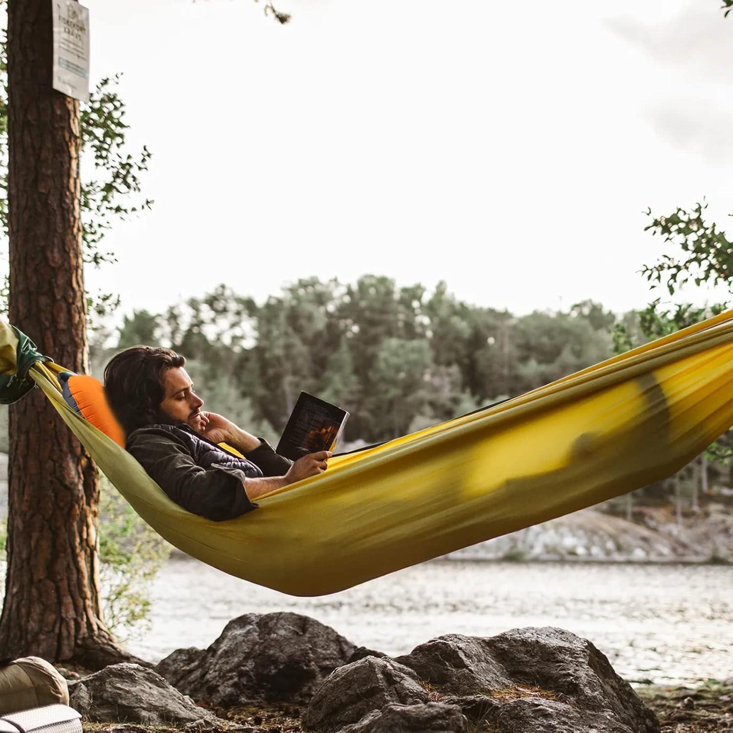 Almohada Inflable Ultraligera URPRO para Camping Naranja