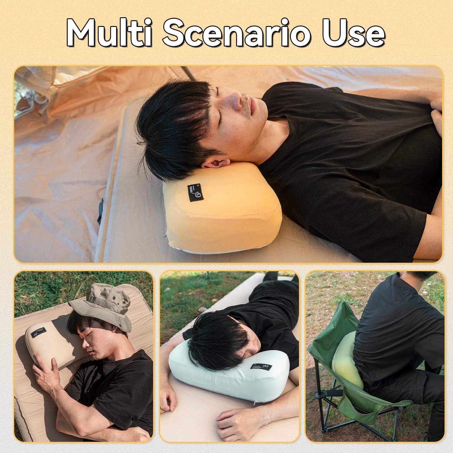 Almohada de Espuma de Memoria HIKEMAN para Camping 38x25x10 cm