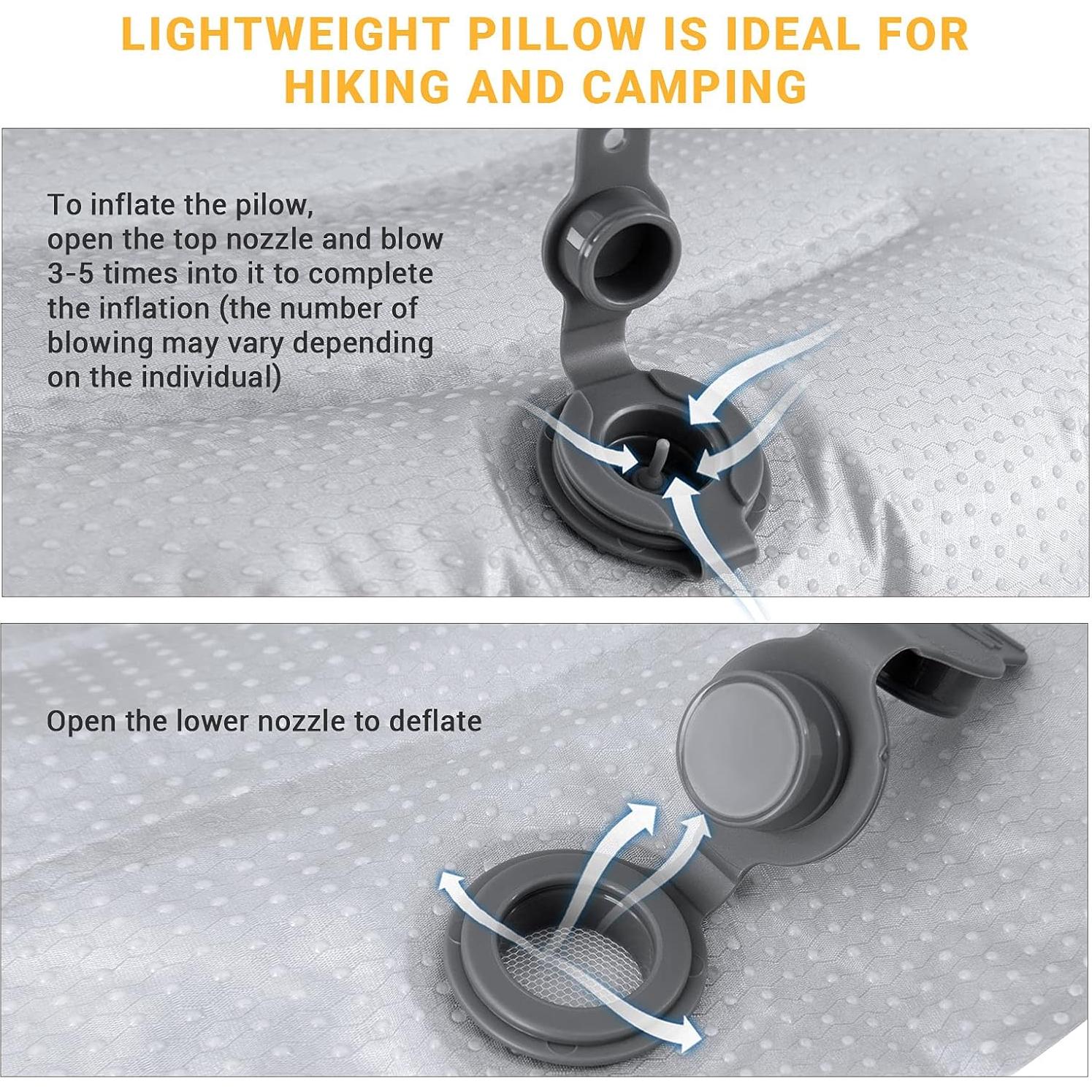 Almohada Inflable ATEPA Negra Ergonómica 43.94x27.94cm