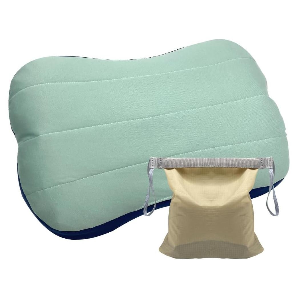 Almohada Inflable Herb Life para Camping 38x25 cm Verde