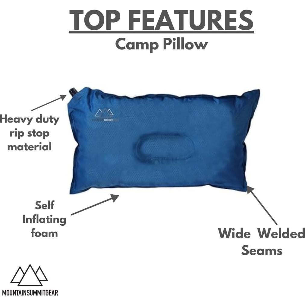 Almohada Inflable de Camping Mountain Summit Gear - Azul