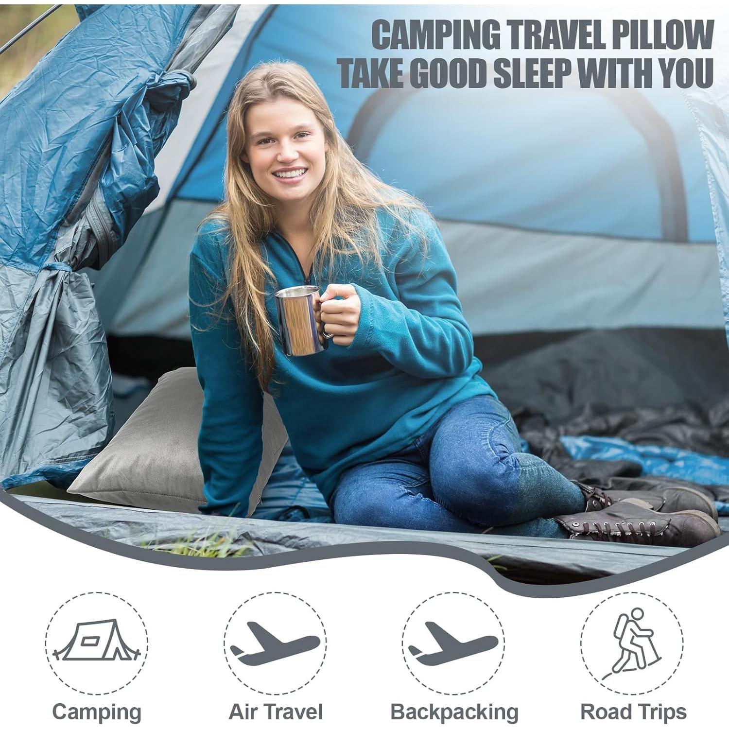 Juego de 2 Almohadas de Camping SmoothNovelty con Espuma de Memoria