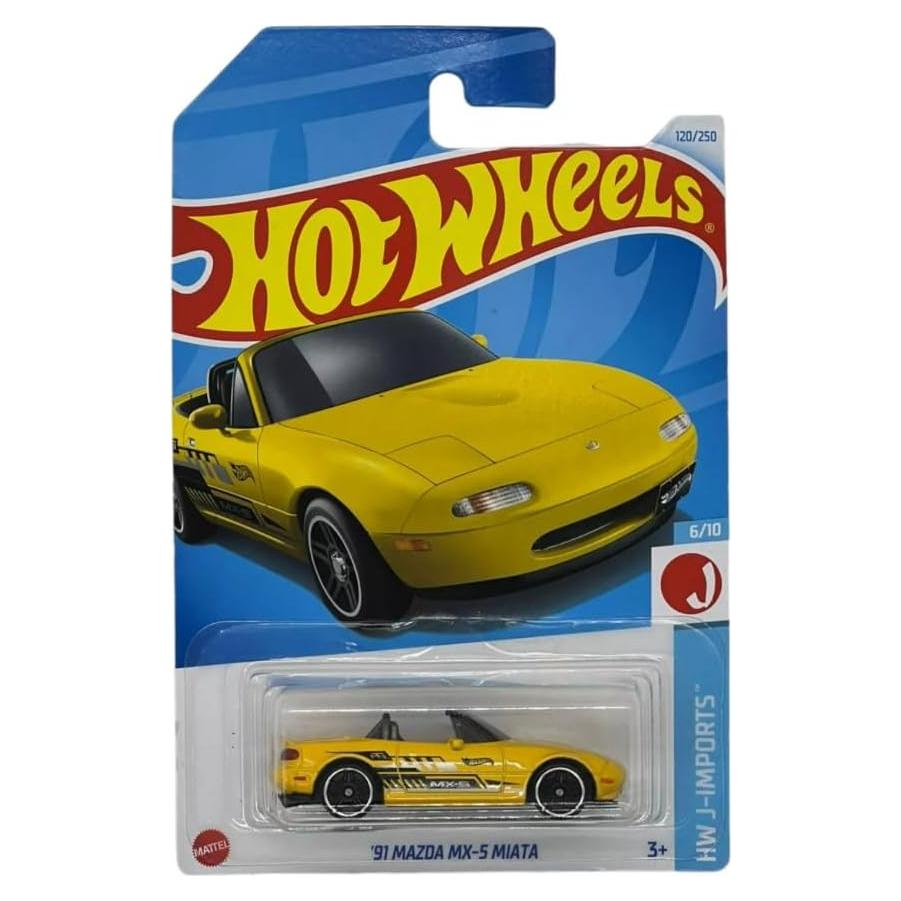 Hot Wheels Mazda MX-5 Miata 1991 Amarillo J-Imports 1:64
