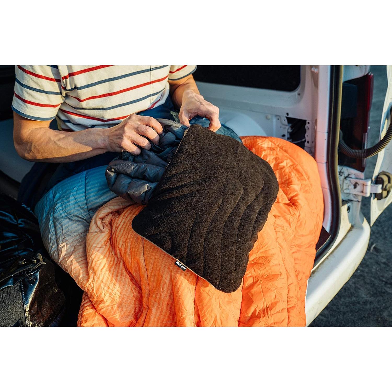 Rumpl Stuffable Fleece Pillowcase | Ultra Soft Fleece Pillow for Traveling, Camping, Picnics, Concerts, Plane Flights, Hiking, Backpacking (Black)