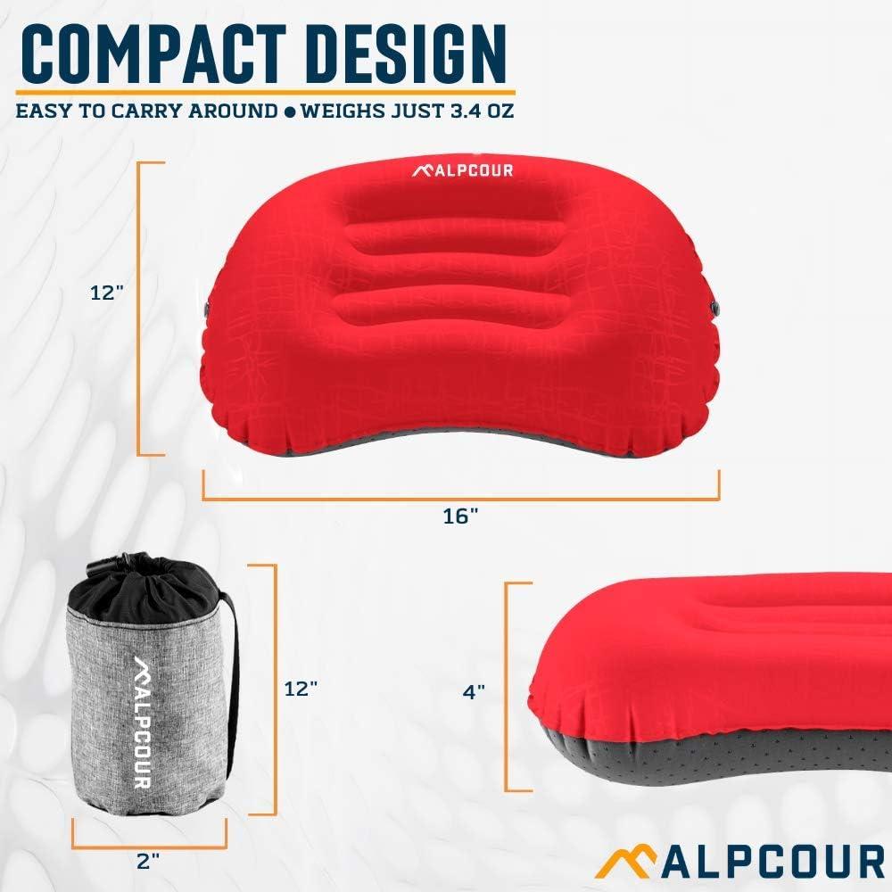 Almohada de Camping Inflable Alpcour Grande Impermeable